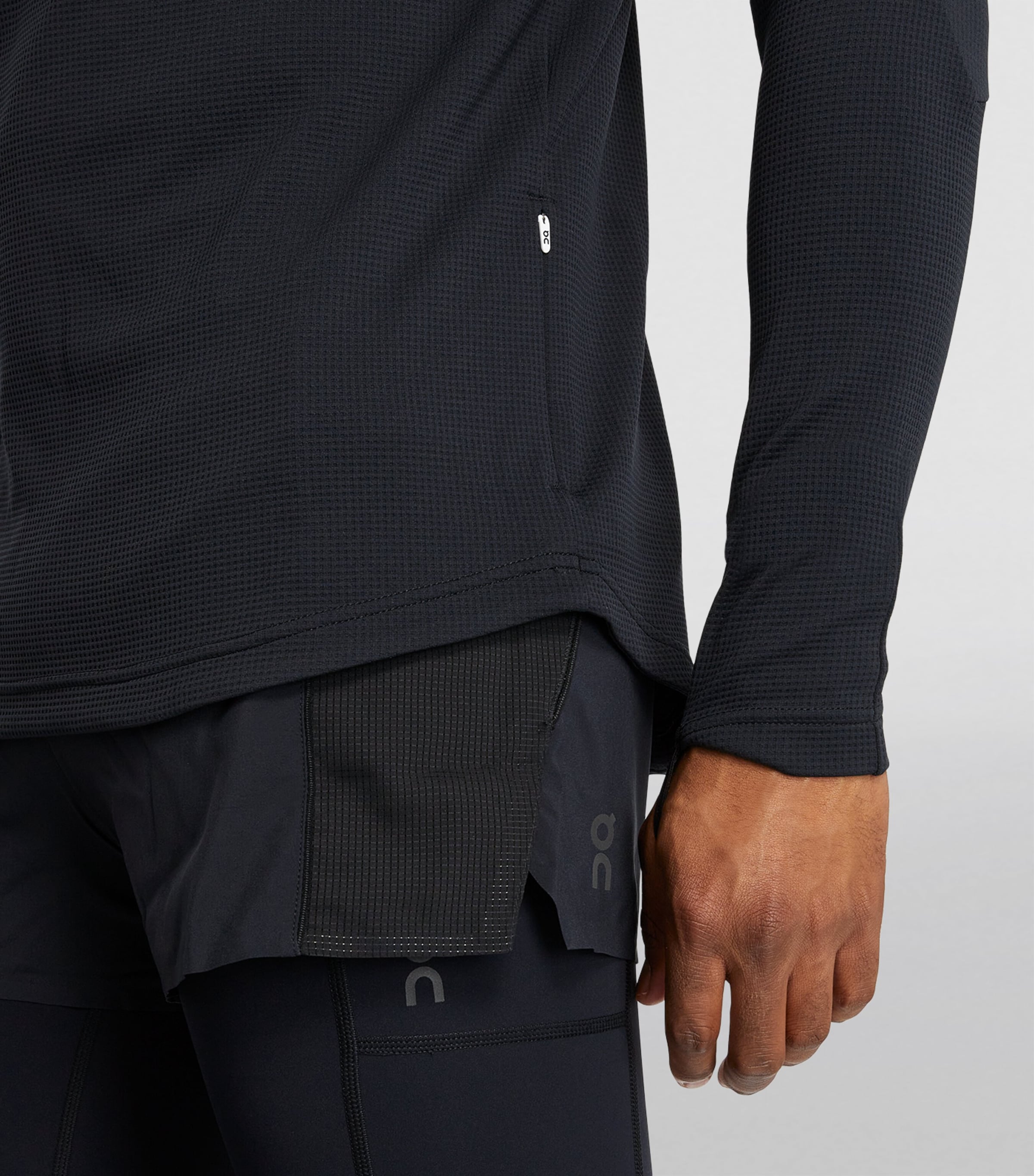 Climate Zip-Up Long-Sleeve T-Shirt BLACK Image 6