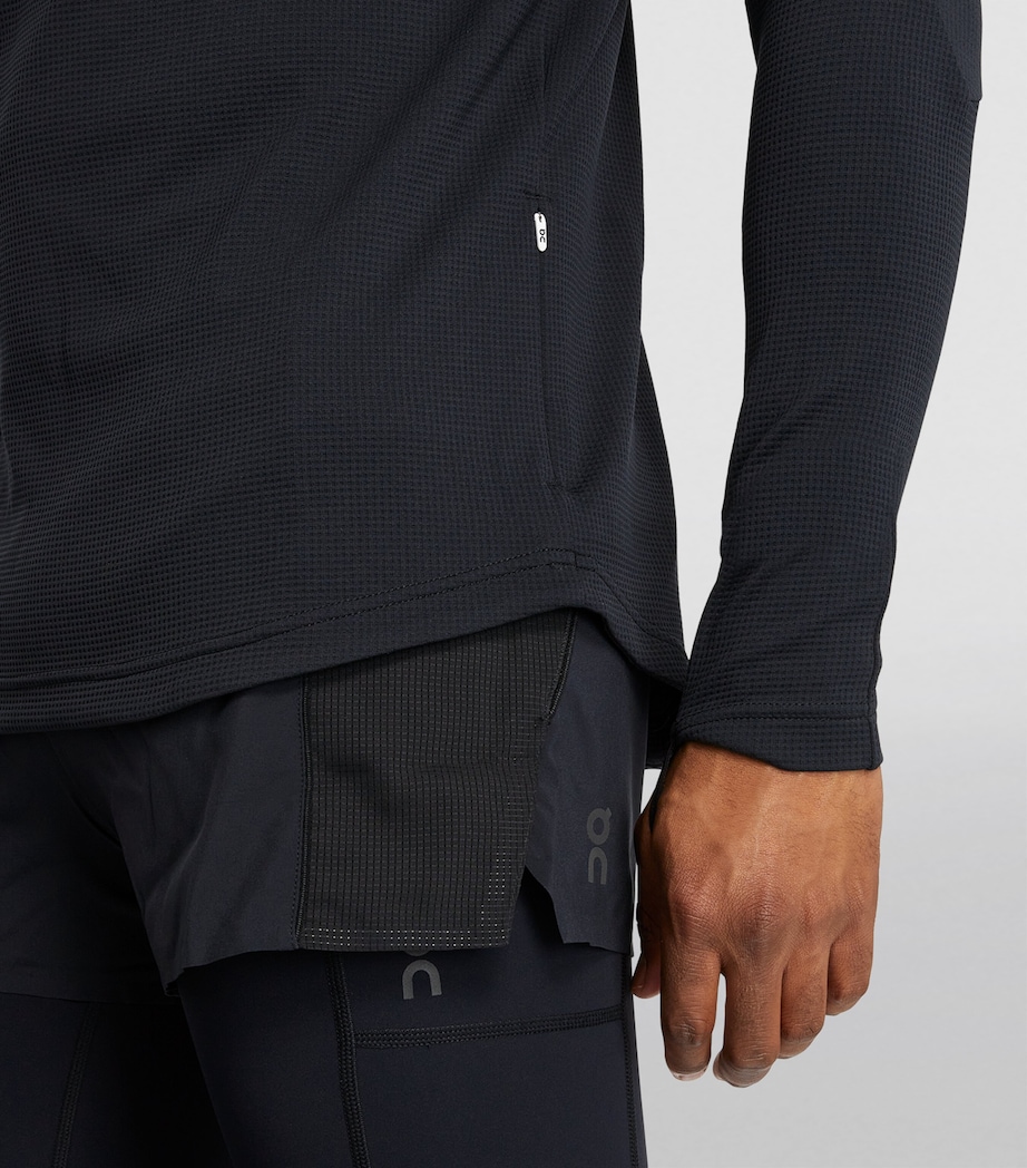 Climate Zip-Up Long-Sleeve T-Shirt BLACK Image 6