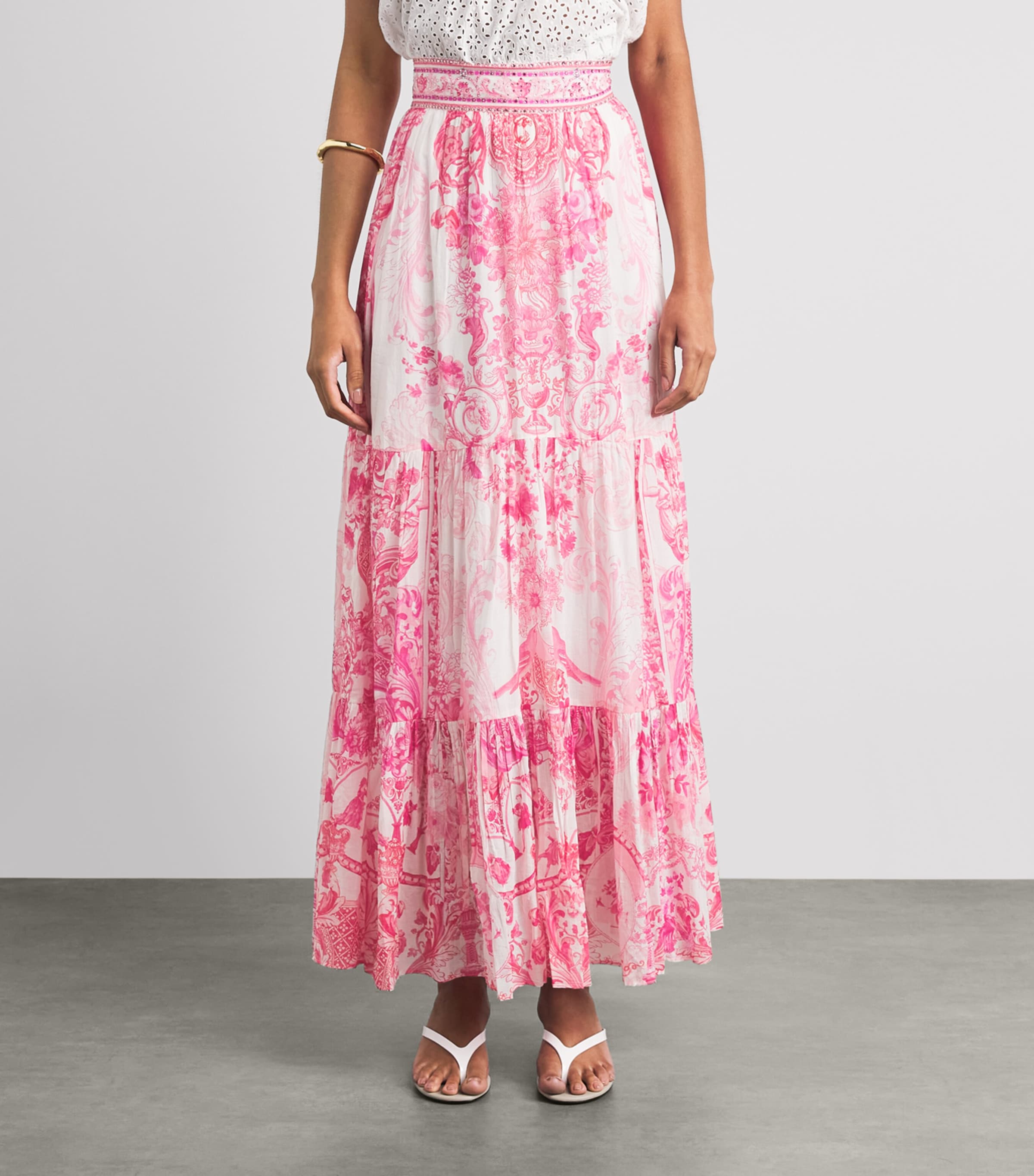 Camilla Womens Embellished Printed Maxi Skirt Livin La Vida Rosa Image 4