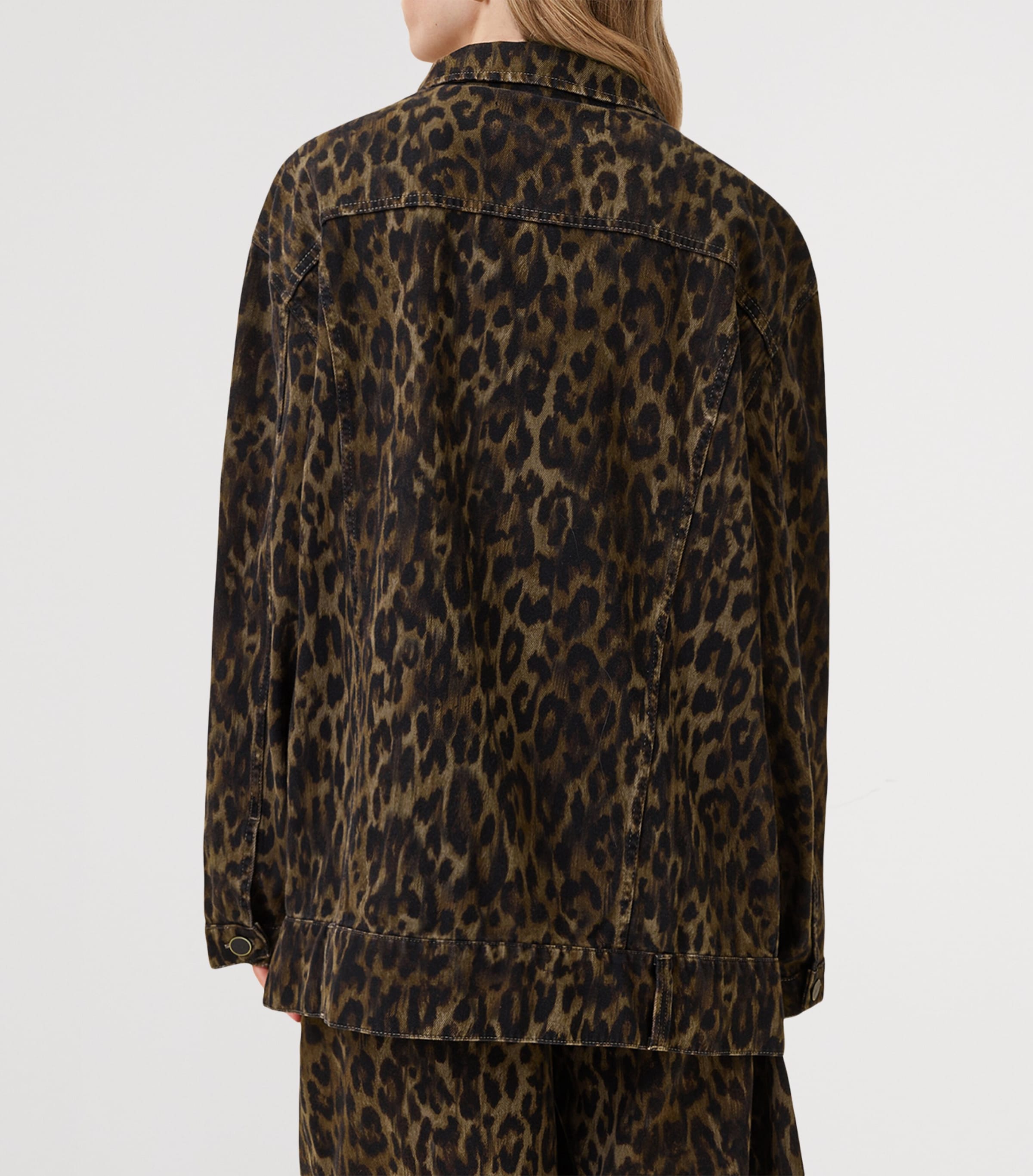 Leopard Print Willow Denim Jacket LEPPO BROWN Image 3