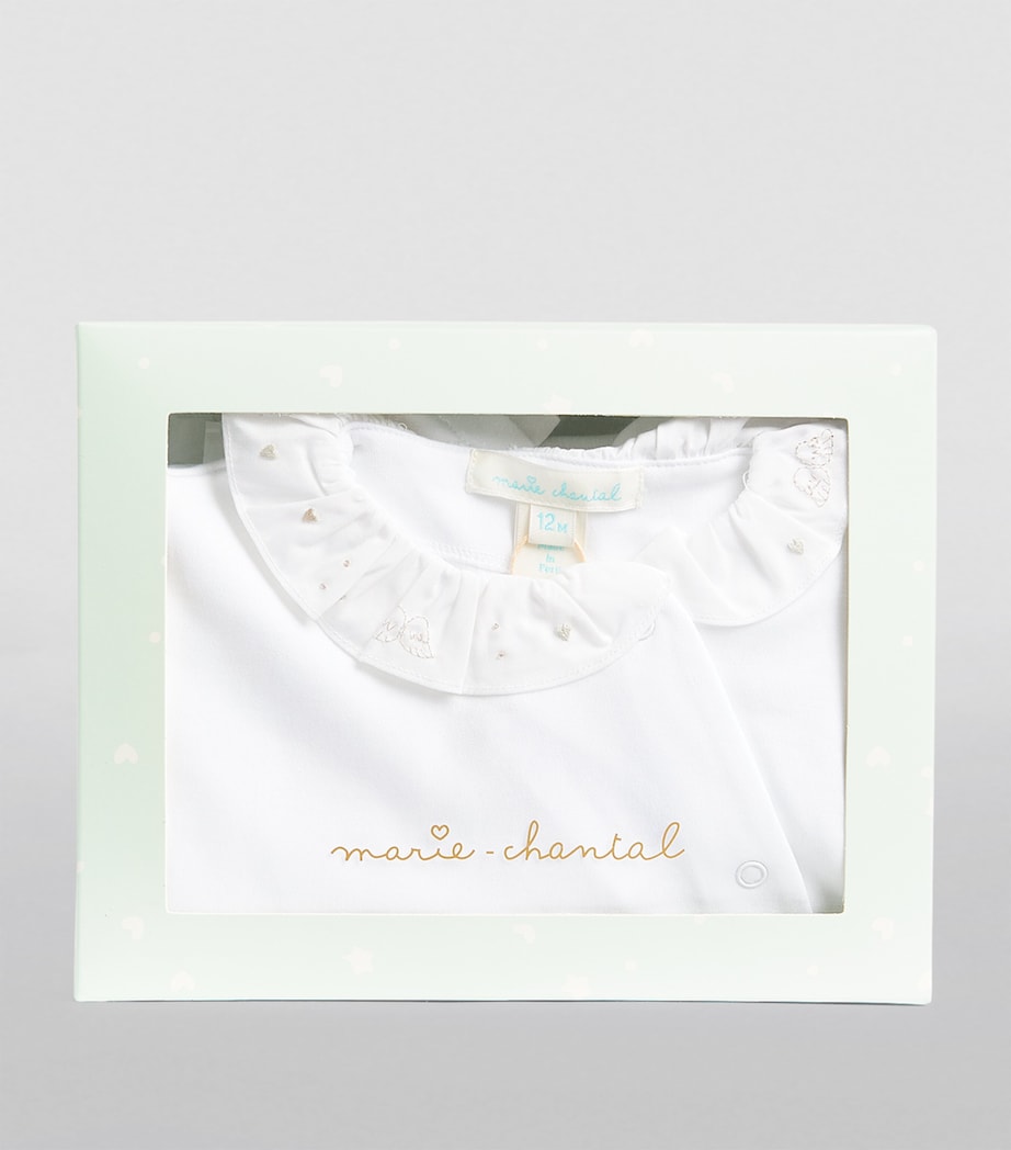 Marie-Chantal Pima Cotton Angel Wing All-In-One (0-12 Months) White Image 2