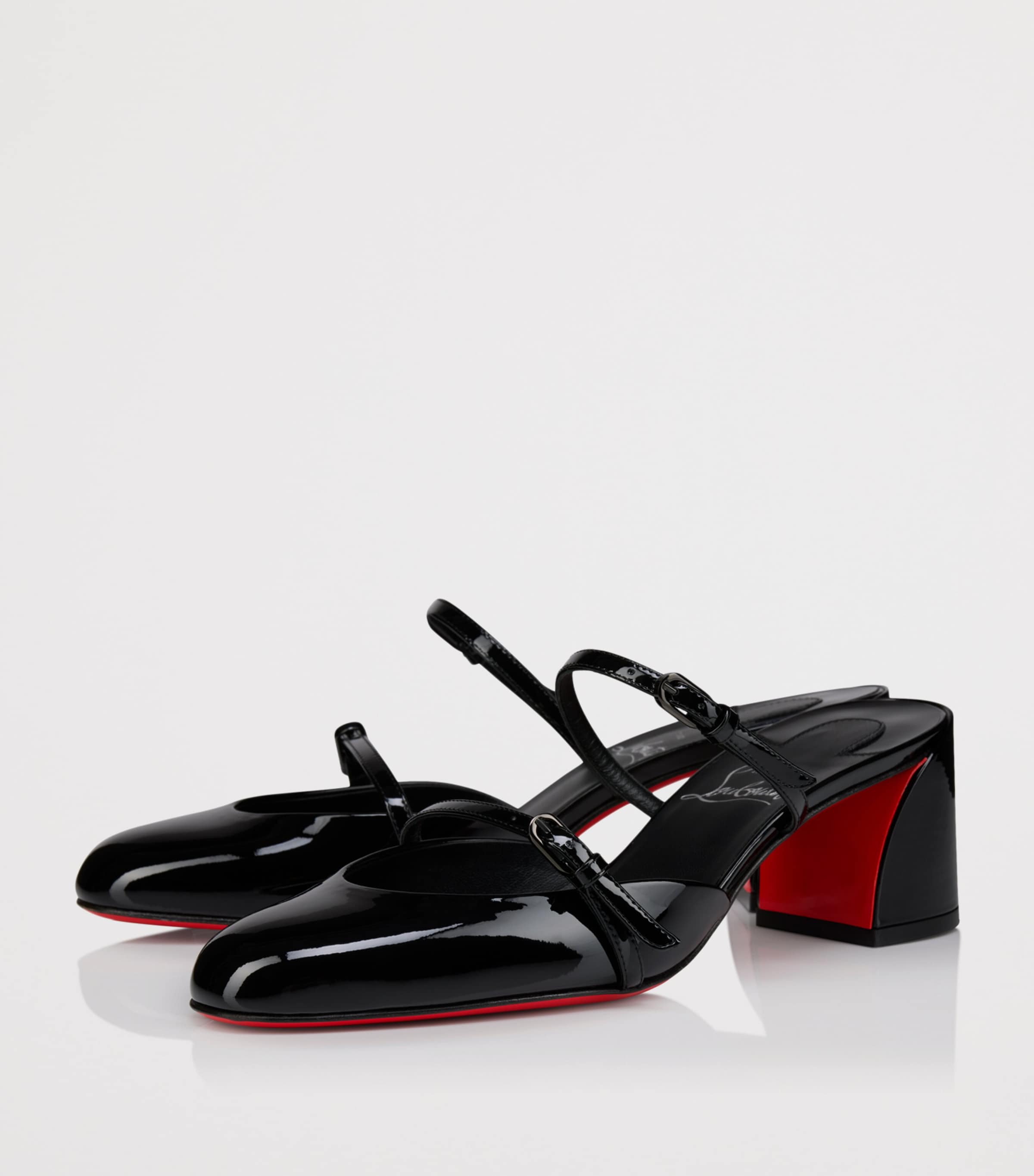 Christian Louboutin Womens Jane Nina Patent Leather Heeled Mules 55 Image 2
