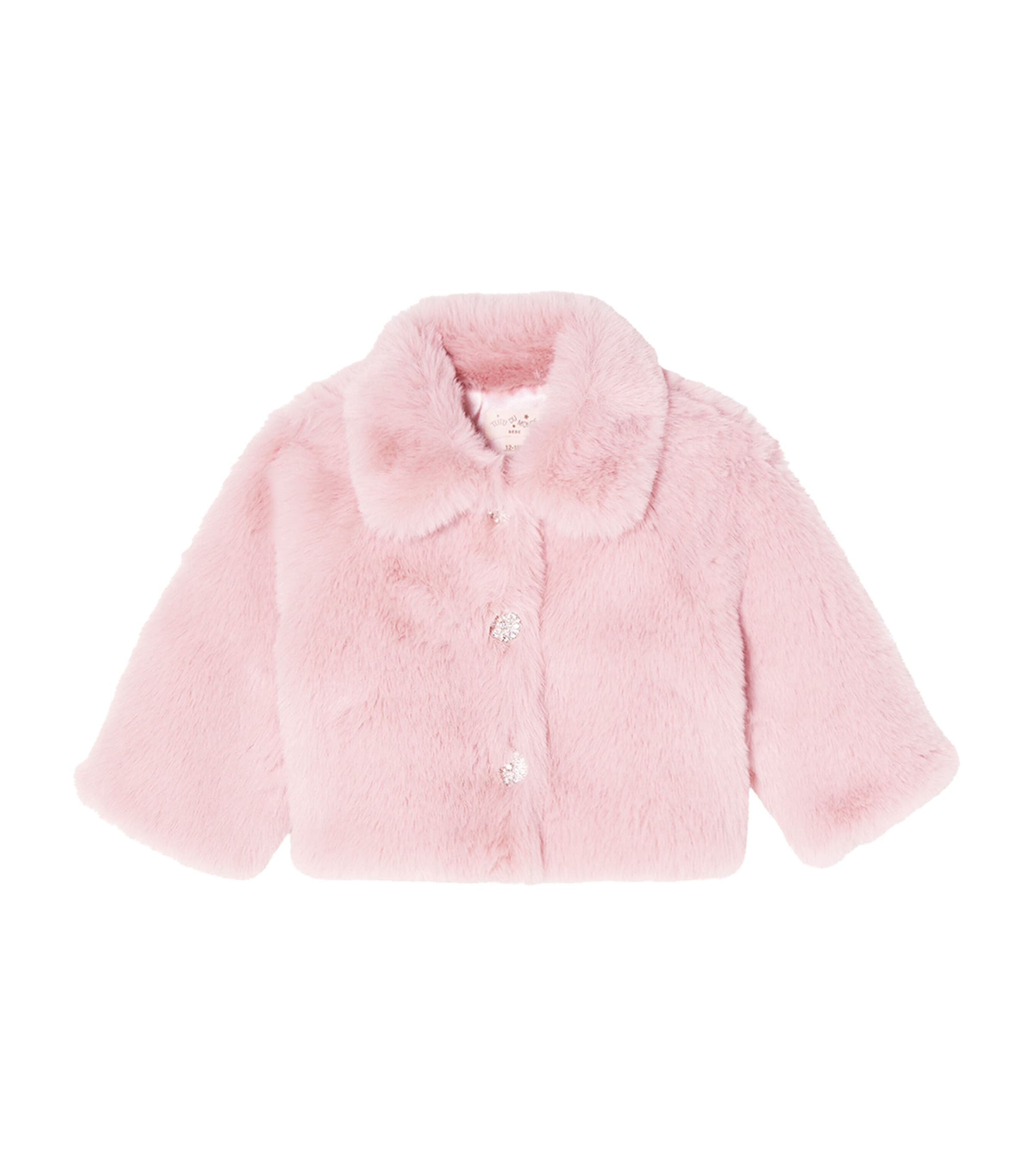 Tutu Du Monde Faux Fur Furberry Jacket (3-24 Months) Milk Image 1