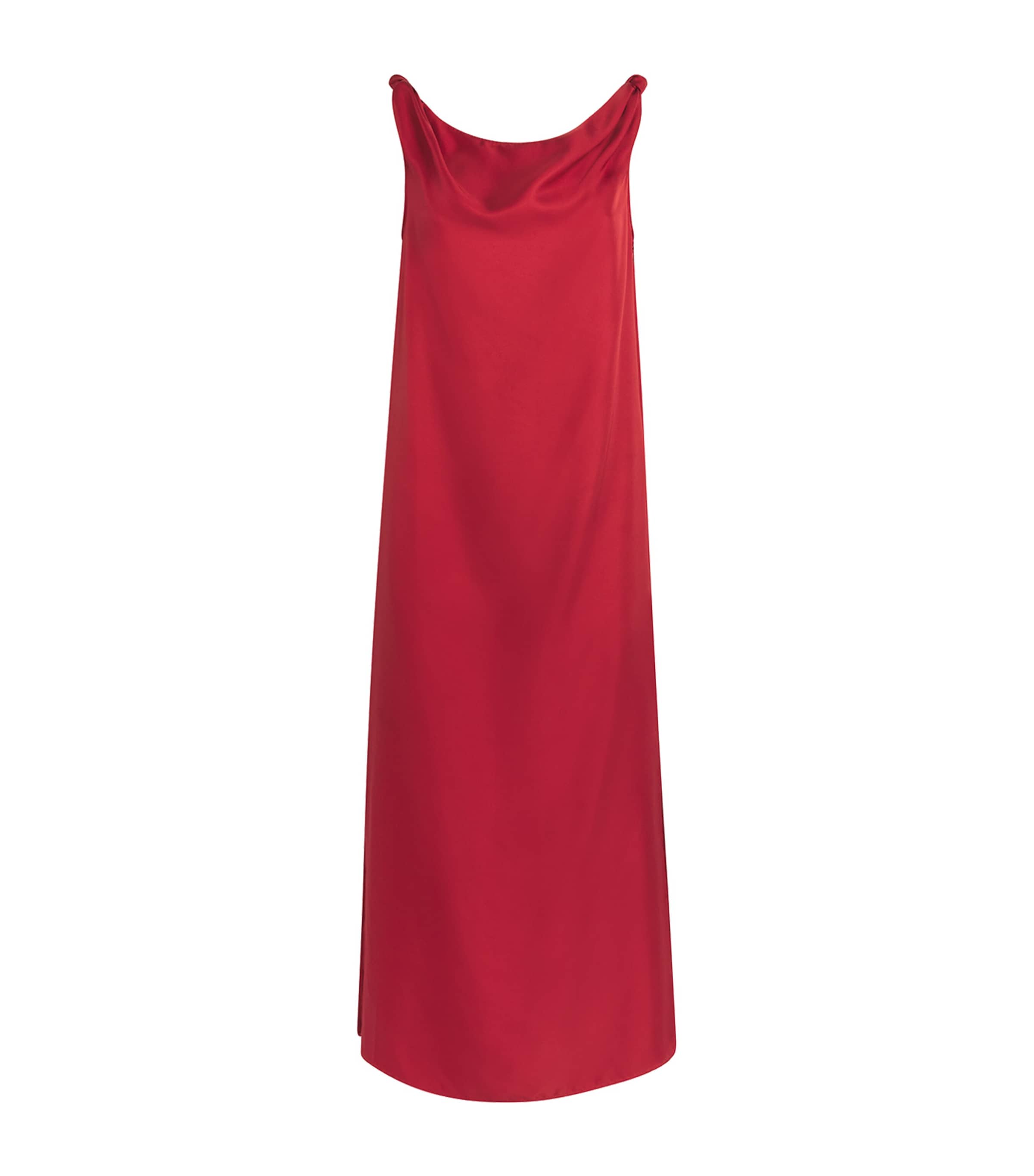 LOULOU STUDIO SILK TWISTED MOUN MIDI DRESS