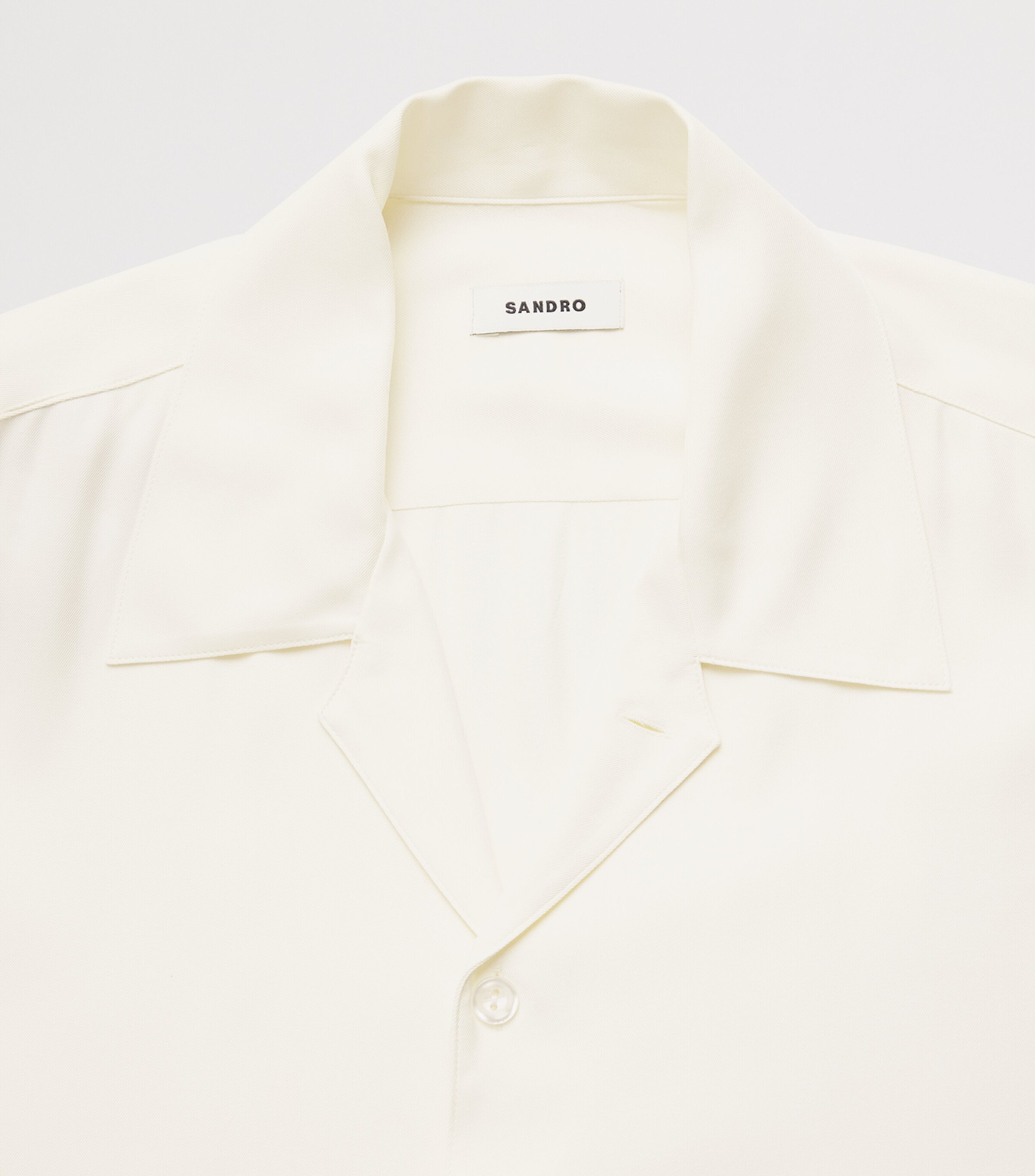 Sandro Paris Mens Notched-Collar Shirt White Image 6