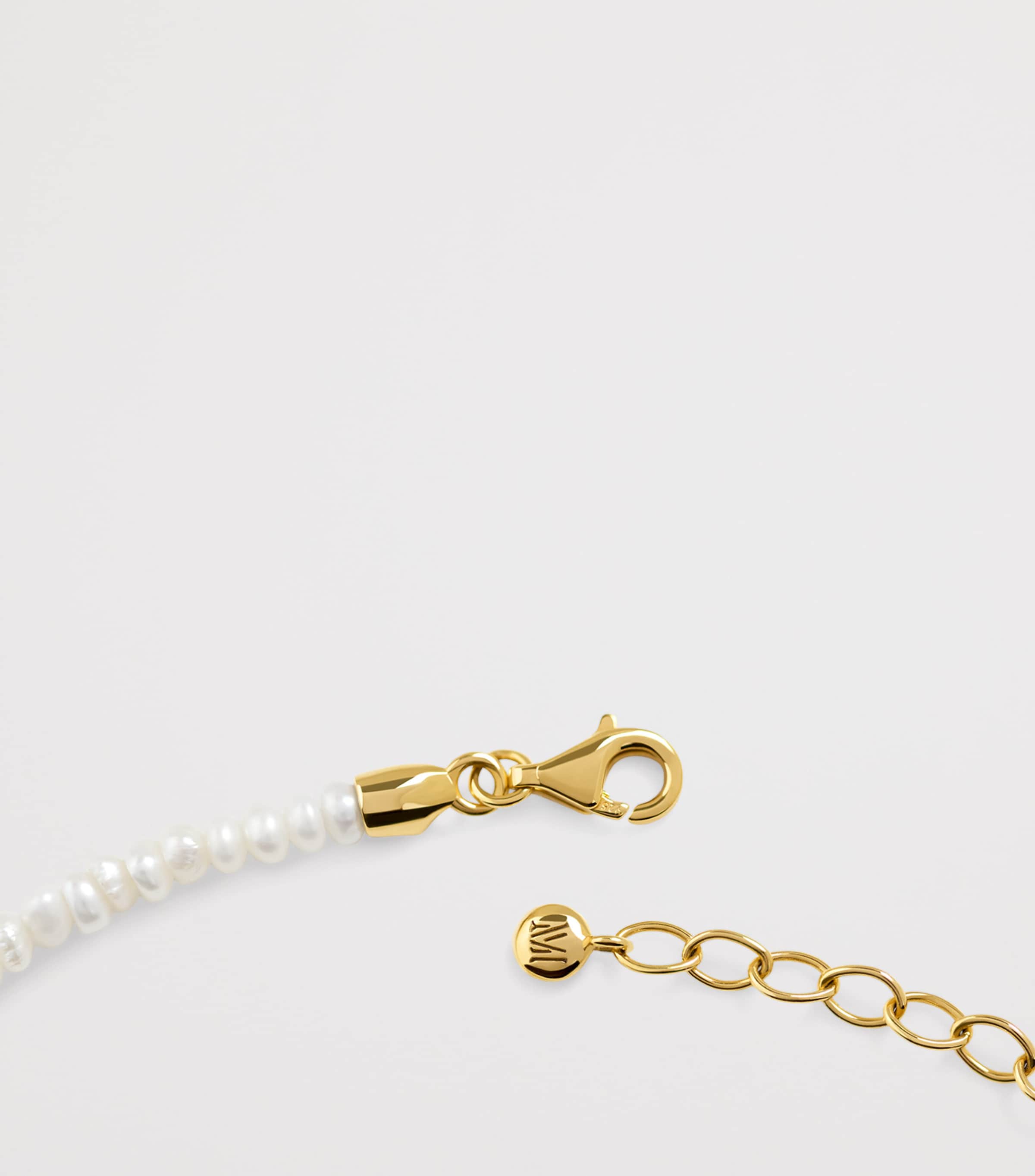 Mini Gold Vermeil and Pearl Heart Necklace 18K GOLD VERMEIL Image 3