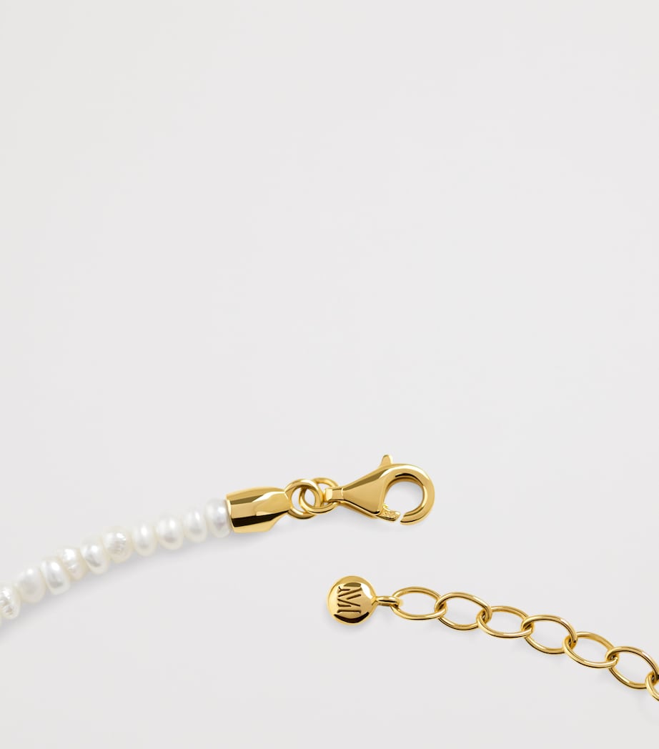 Mini Gold Vermeil and Pearl Heart Necklace 18K GOLD VERMEIL Image 3