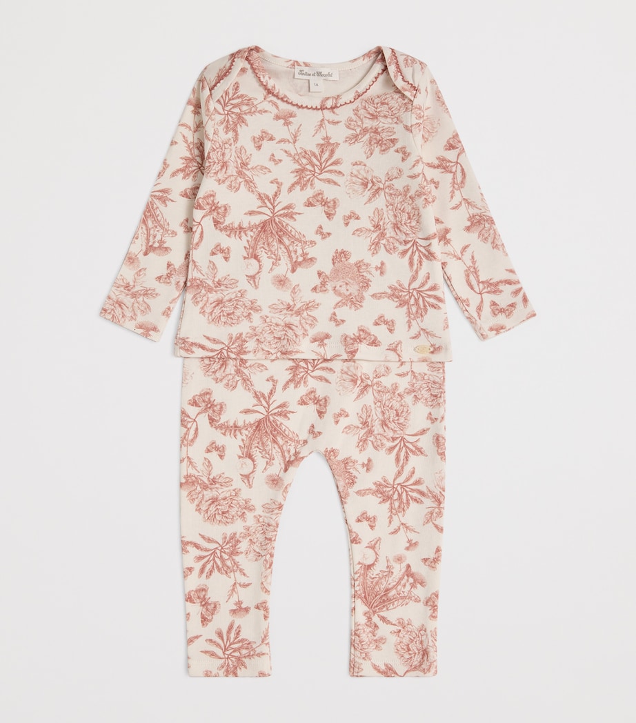 Printed Top and Leggings Set (1 Month – 4 Years) 34ROSE MOYEN Image 3