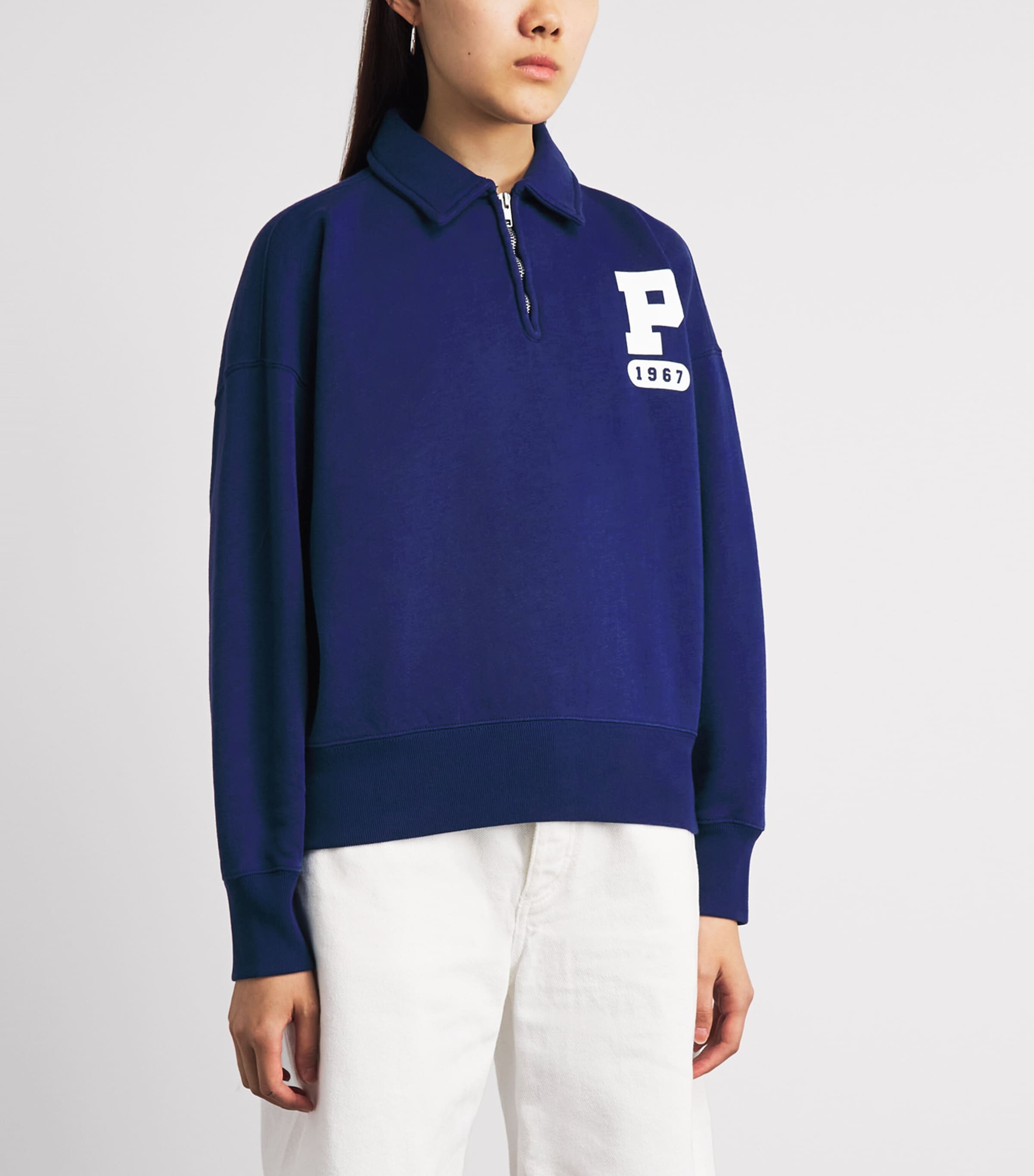 Polo Ralph Lauren Womens Quarter-Zip Sweatshirt Fall Royal Image 4
