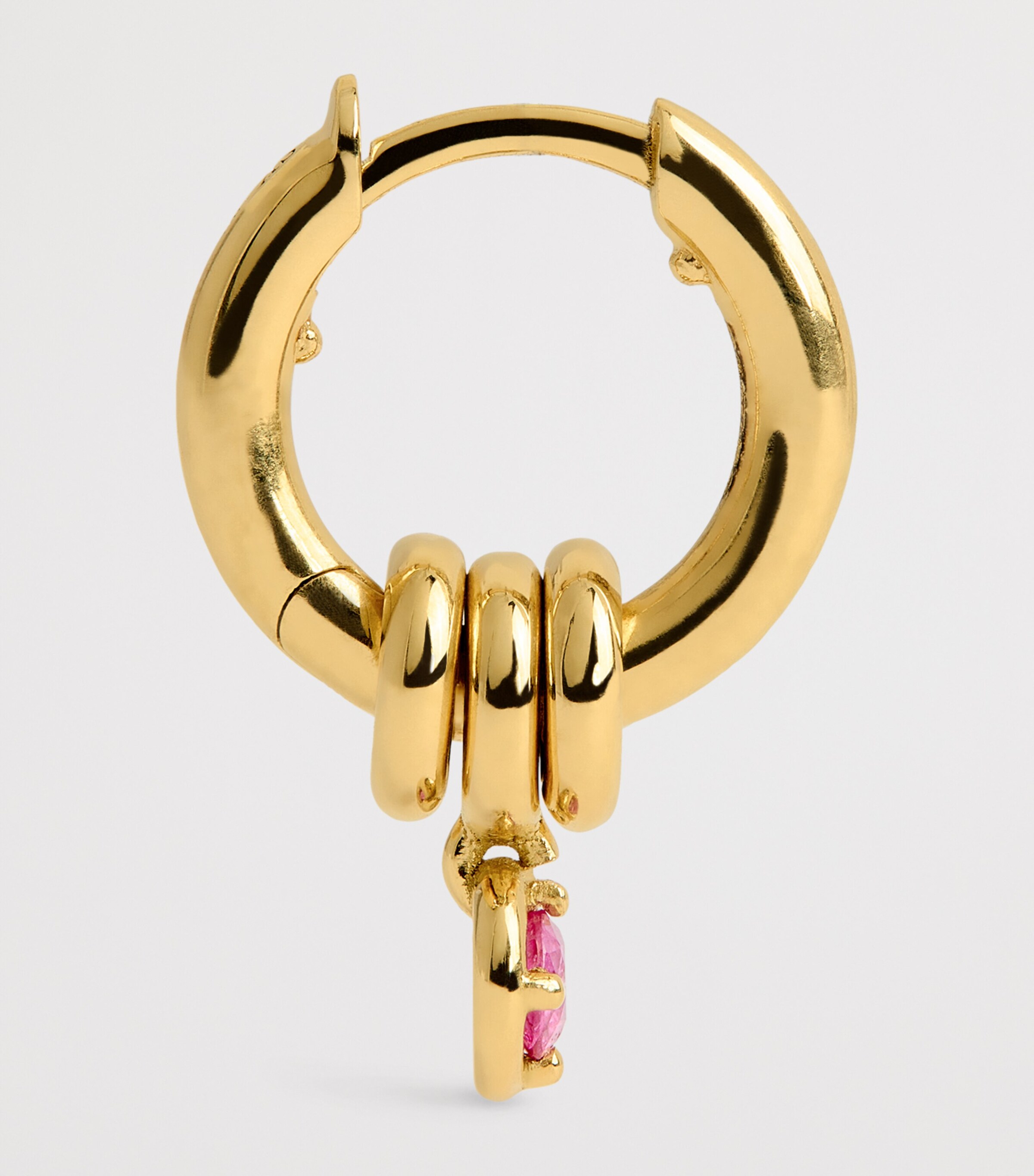 Yellow Gold and Sapphire Zahra Hoop Earrings YELLOW GOLD Image 4