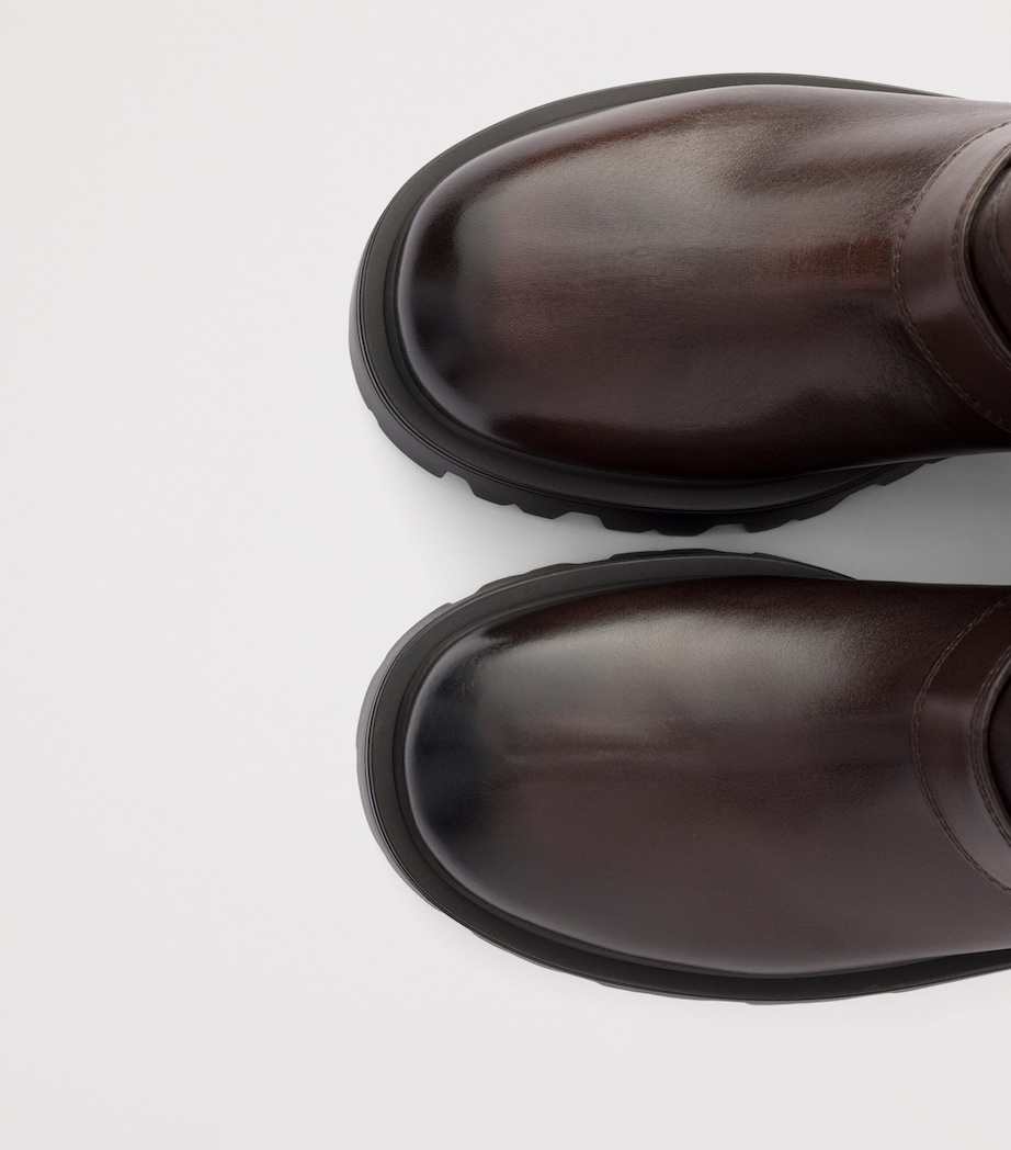 Prada Leather Biker Boots Brown Image 6
