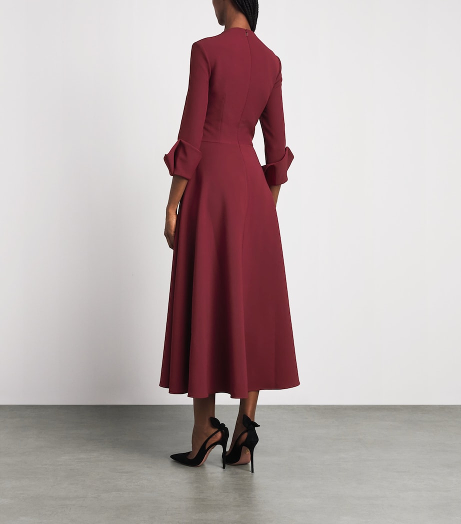 Safiyaa Womens Crepe A-Line Midi Dress Swinton Image 4