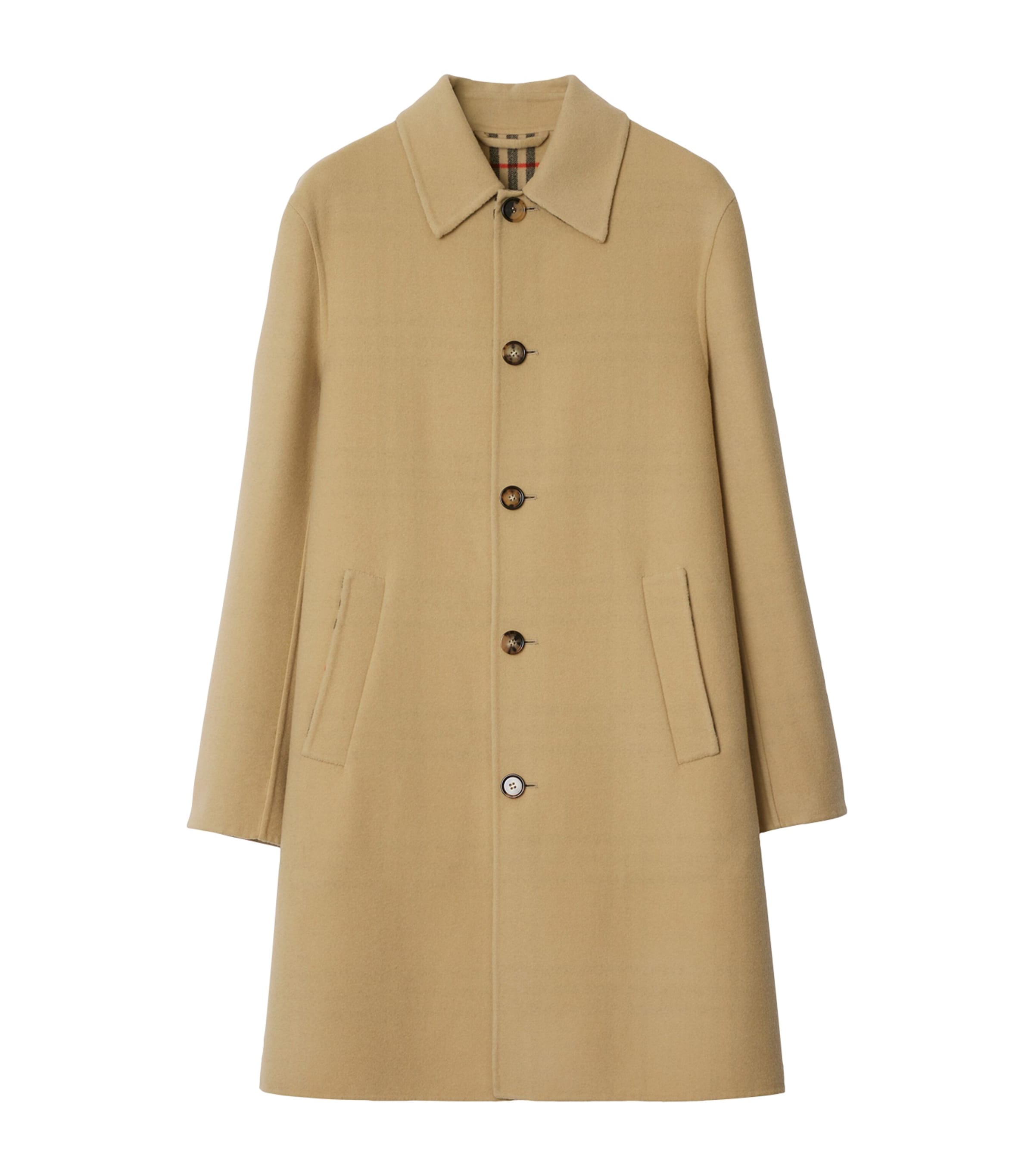 Wool Mid-Length Car Coat FLAX/SAND IP CHECK Image 1