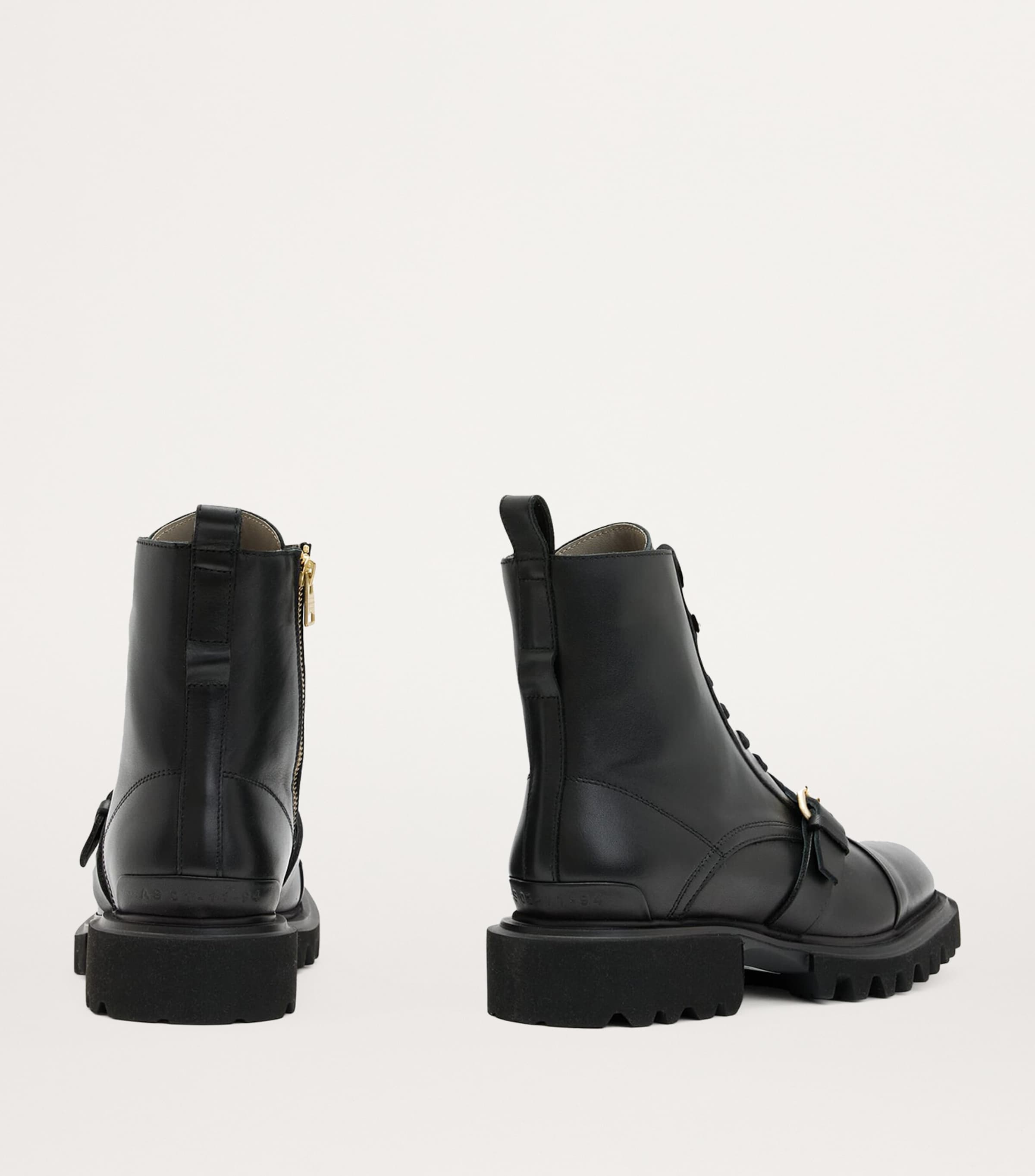 Leather Tori Ankle Boots BLACK/WARM BRASS Image 2