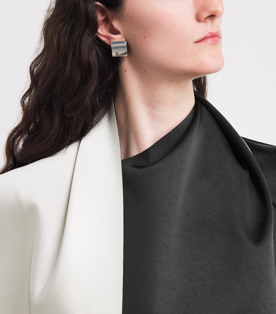 Scarf-Detail Blouse BLACK/IVORY Image 6