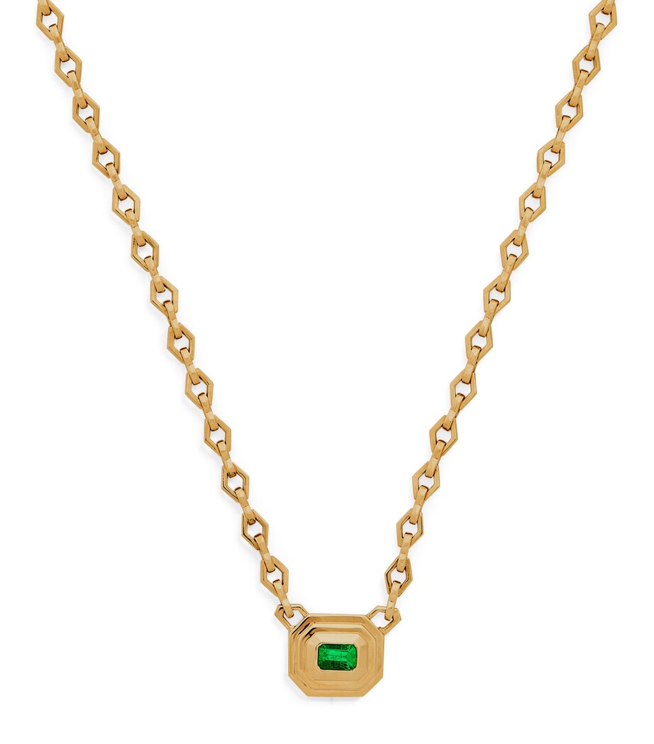 Yellow Gold and Emerald Staircase Necklace YELLOW GOLD Image 1