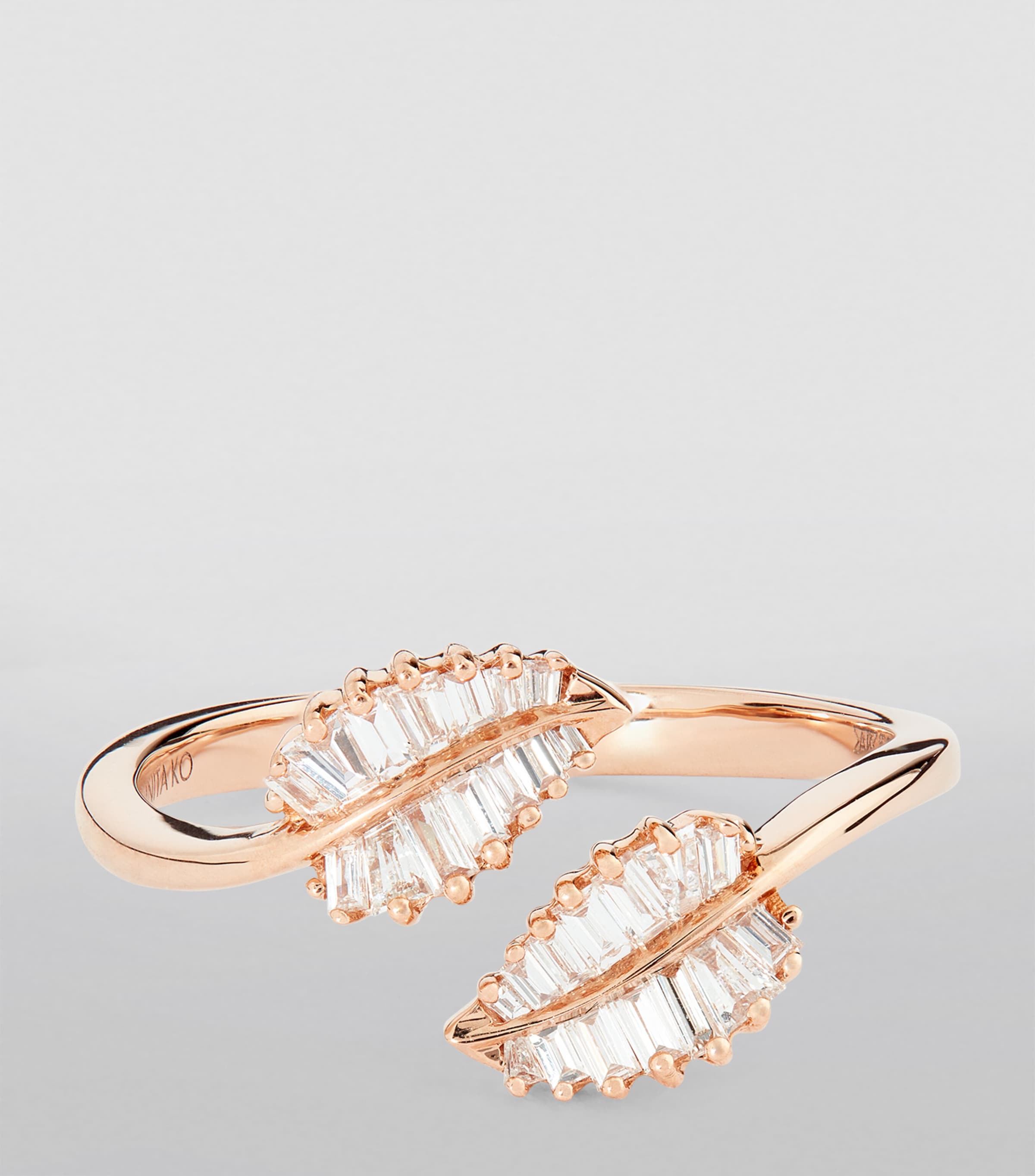 Rose Gold and Diamond Palm Leaf Ring ROSE GOLD Image 3
