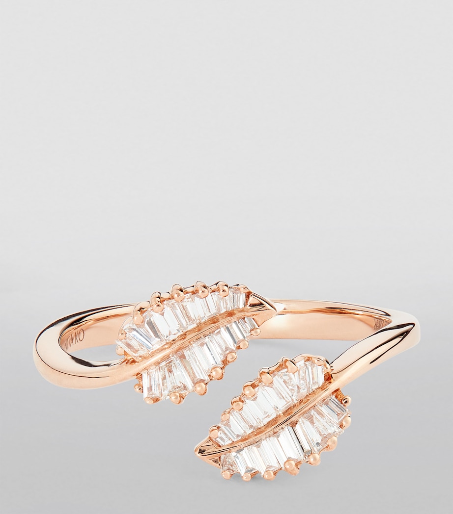 Rose Gold and Diamond Palm Leaf Ring ROSE GOLD Image 3