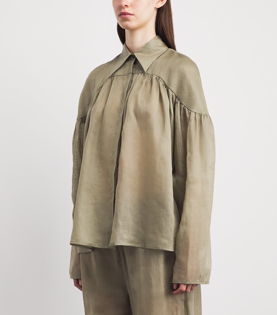 BITE Studios Womens Long-Sleeve Ruffled Blouse Nettle Image 4