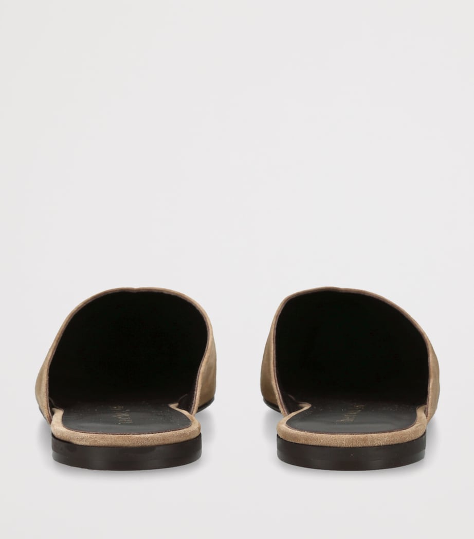 Herbert Levine Suede Home Body Mules Mid Brown Image 4