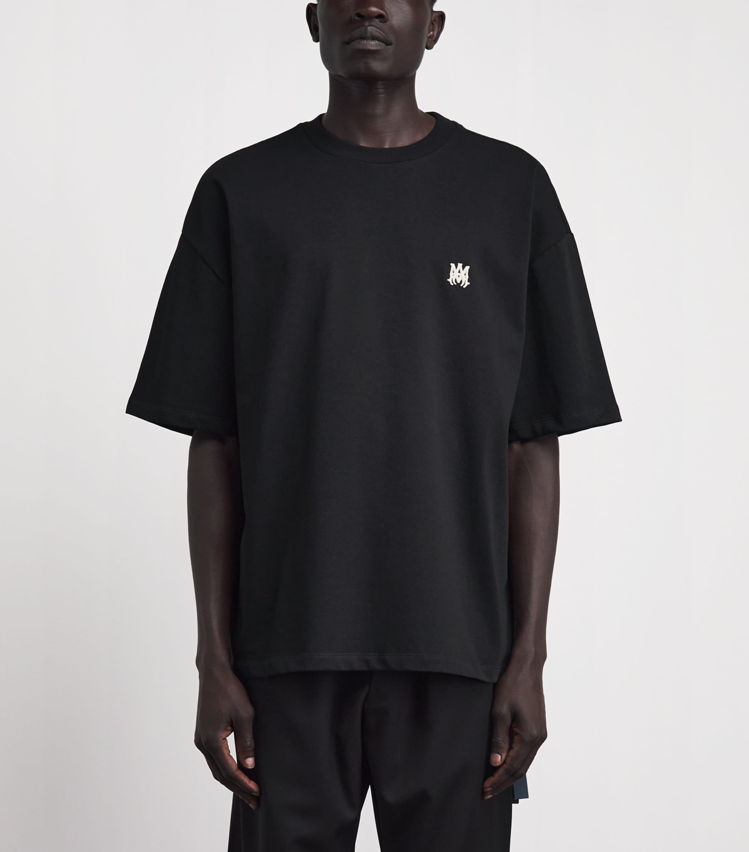 AMIRI Mens Cotton Logo Skater T-Shirt Black Image 4