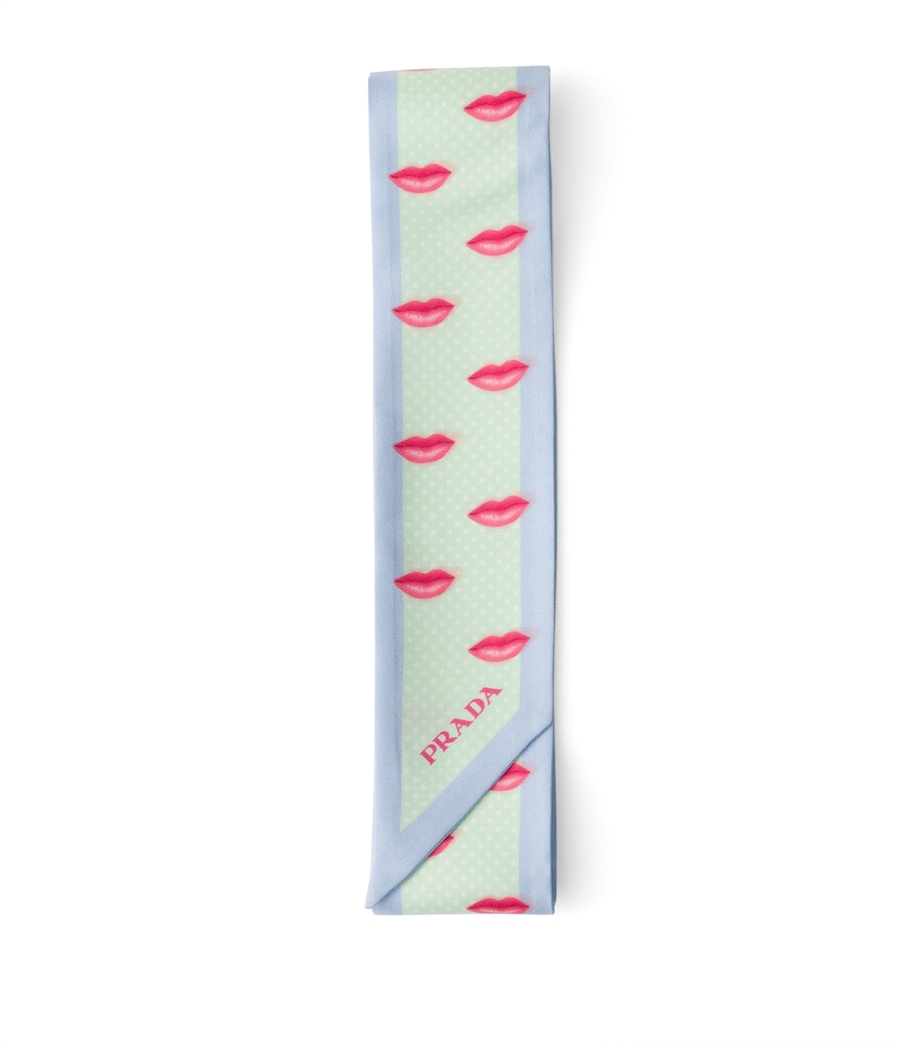 Prada Silk Lips Print Skinny Scarf Image 1