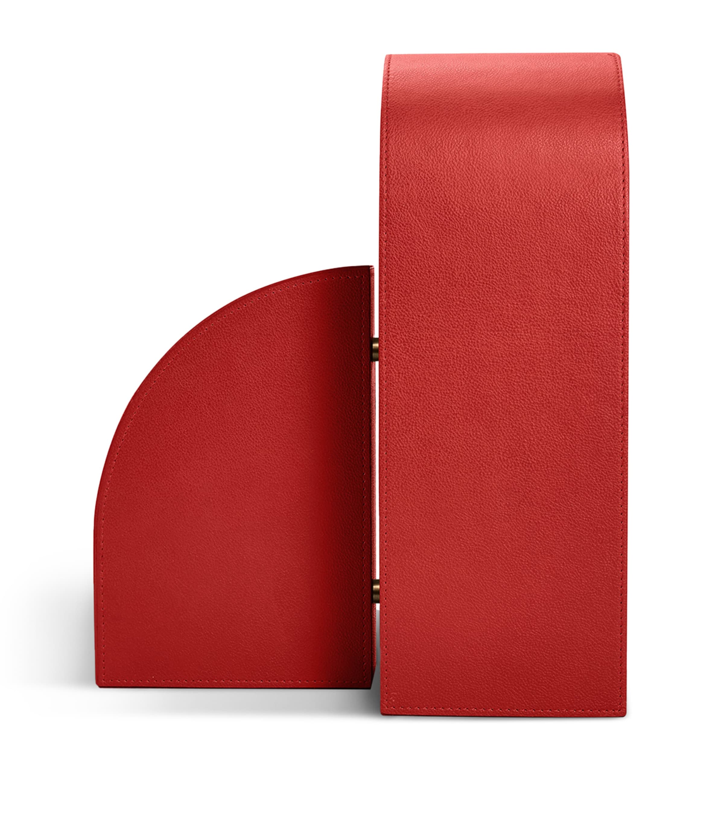 Leather Left Cubist Bookend RED Image 1