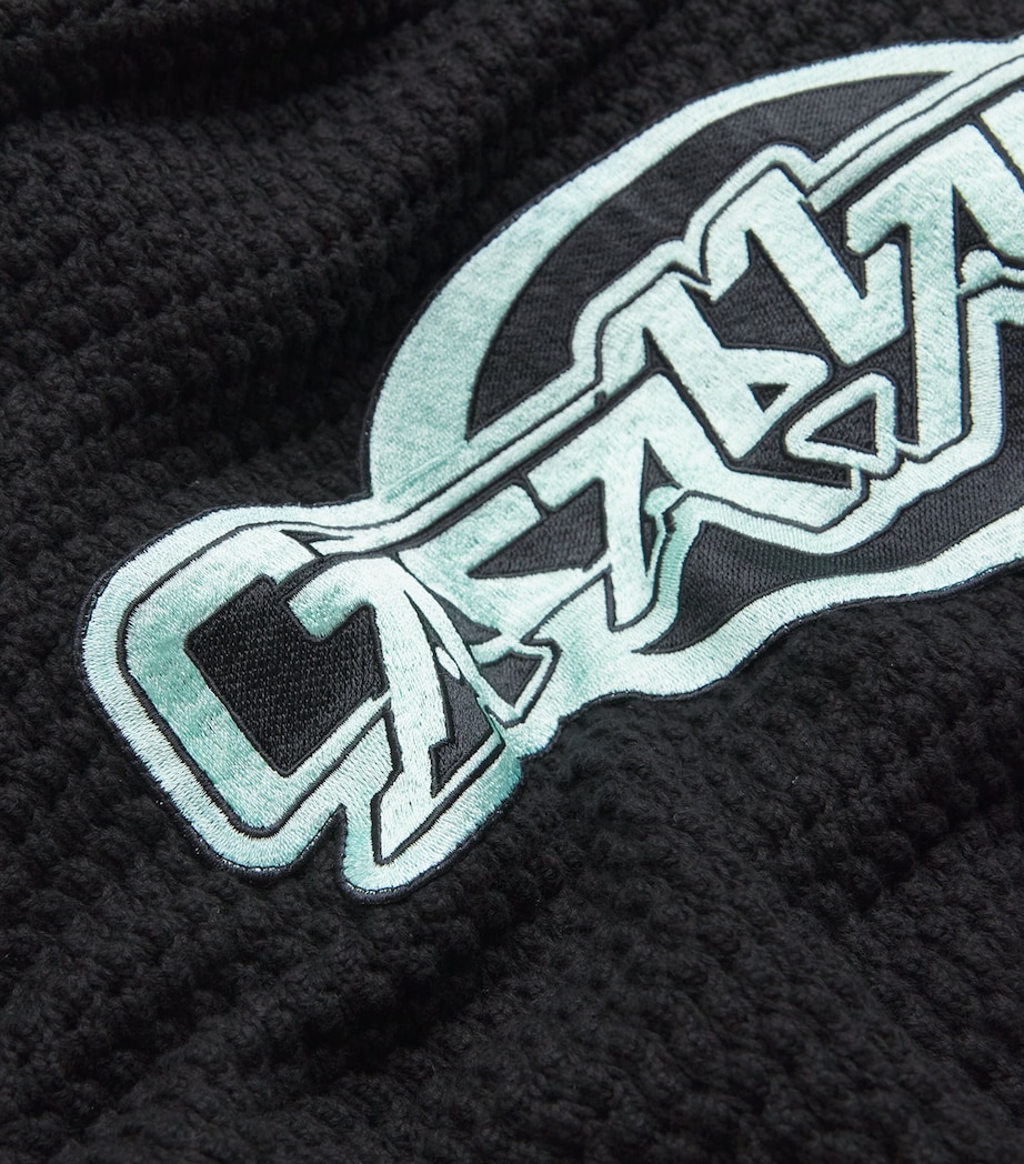 Cotton Crochet Monogram Shirt BLACK Image 5