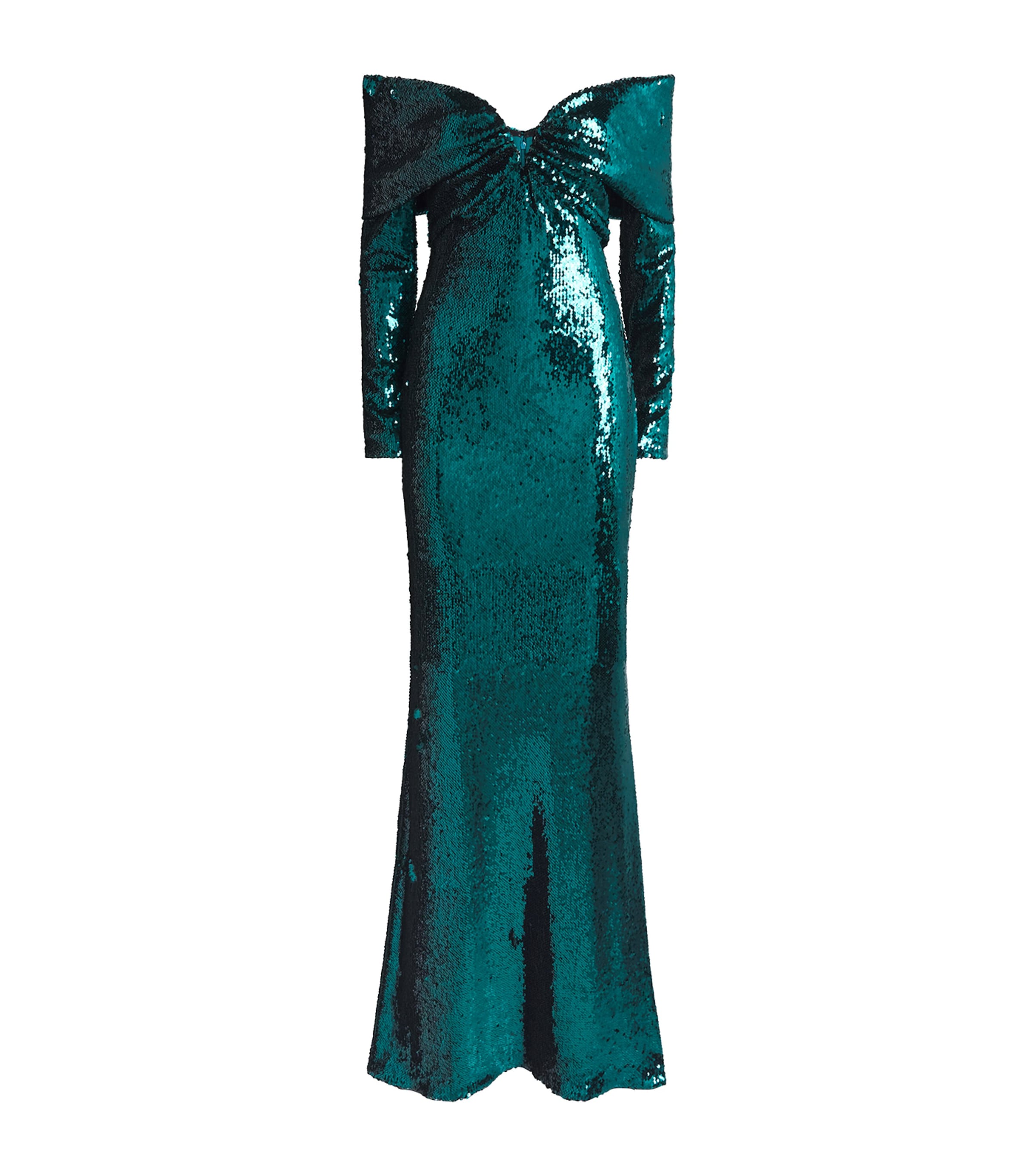 Zuhair Murad Sequinned Off-the-shoulder Gown In Blue