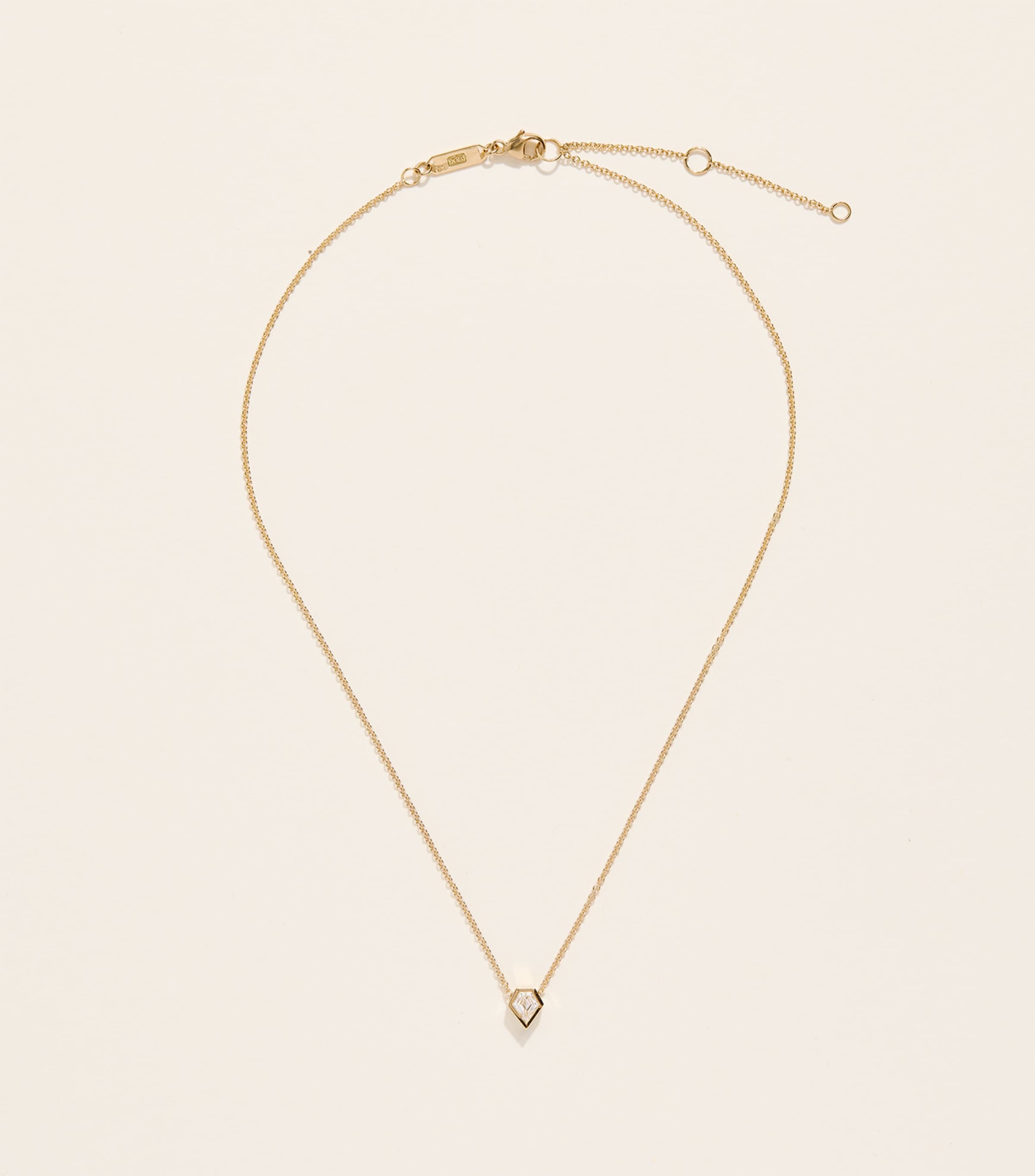 Azlee Yellow Gold and Shield Diamond Trace Chain Necklace Yellow Gold Image 3