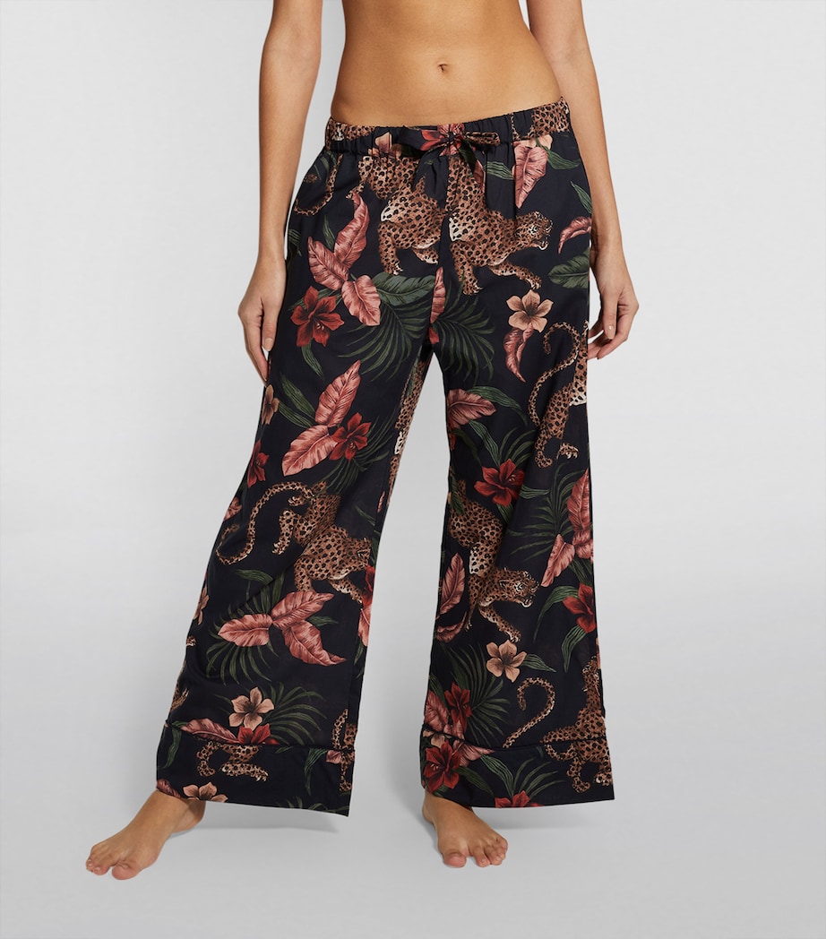 Desmond & Dempsey Womens Soleia Print Pyjama Bottoms Navy Image 3