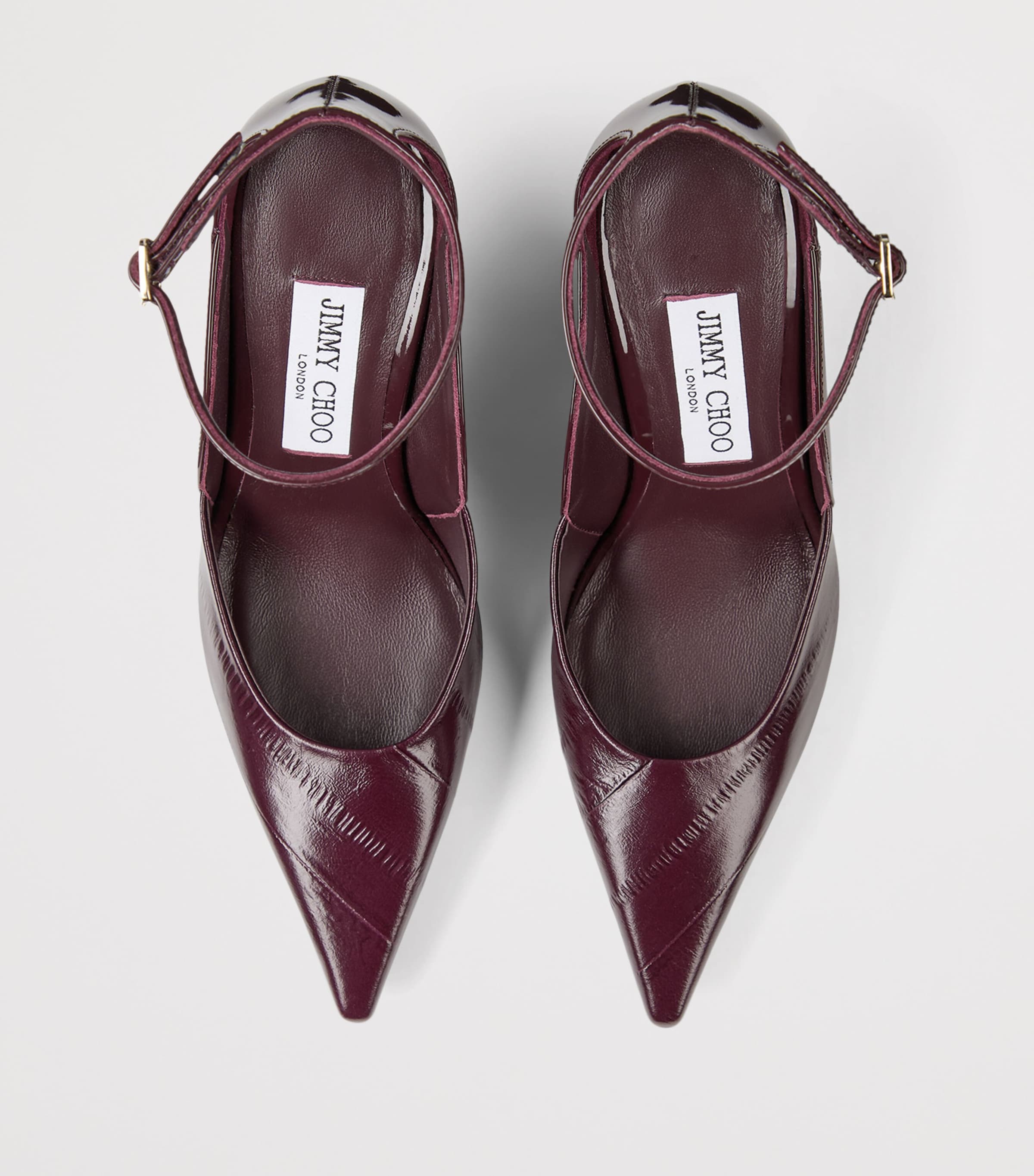 Jimmy Choo Quinci 95 Patent Leather Pumps Deep Merlot Image 4