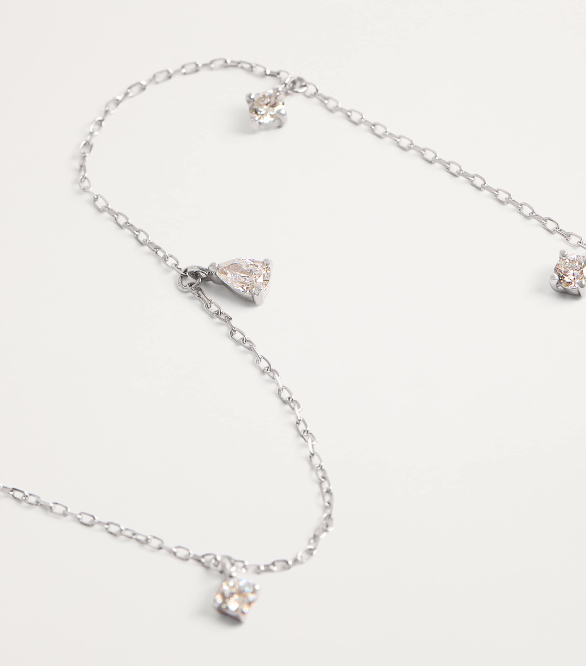 Astrid & Miyu White Gold and Diamond Pear Charm Necklace Gold Image 5