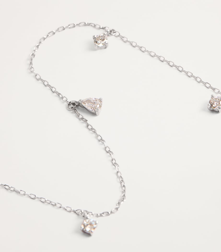 Astrid & Miyu White Gold and Diamond Pear Charm Necklace Gold Image 5
