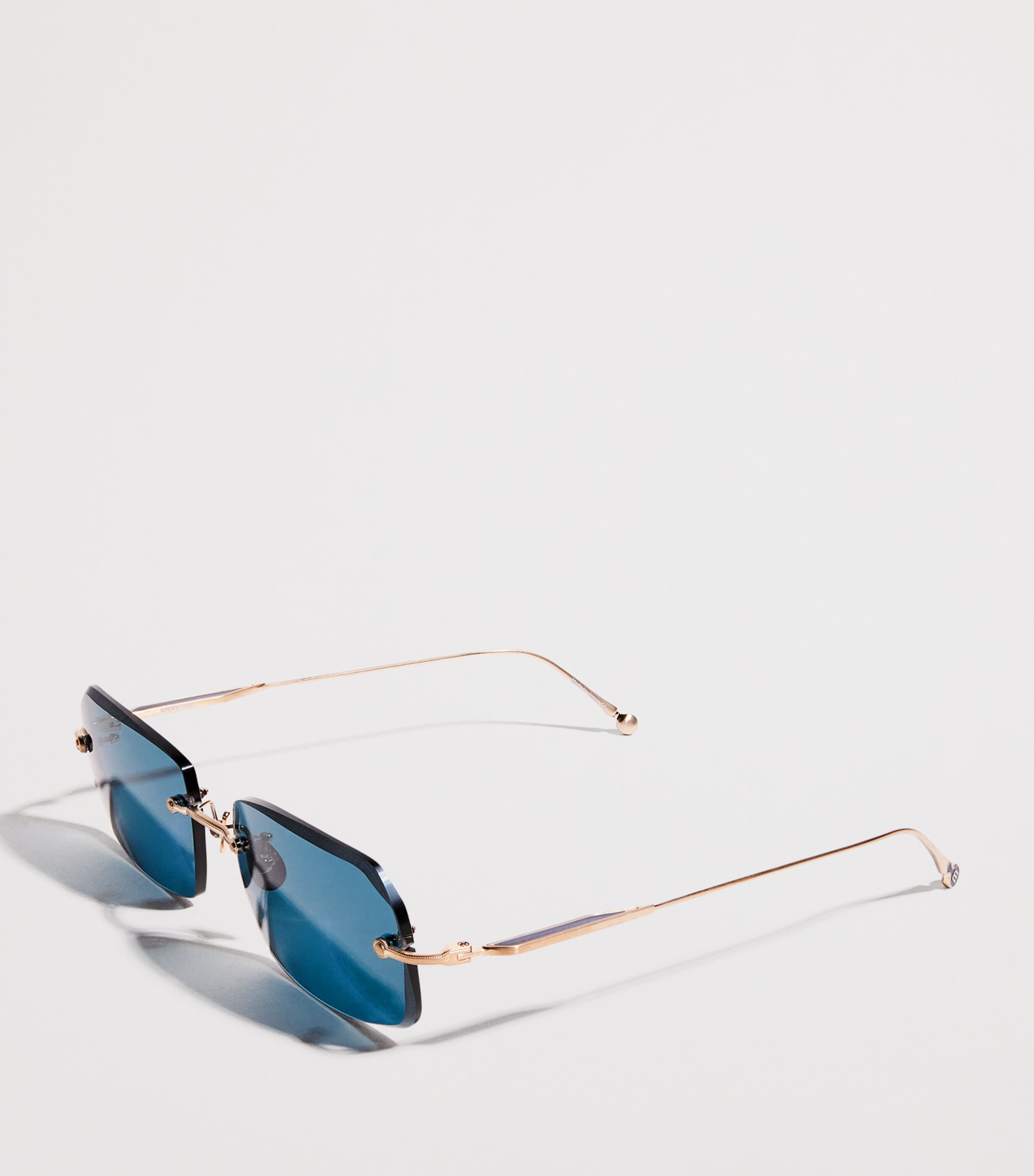 Matsuda M5004 Square-Frame Sunglasses Brshd Gold Blue Grey Image 2
