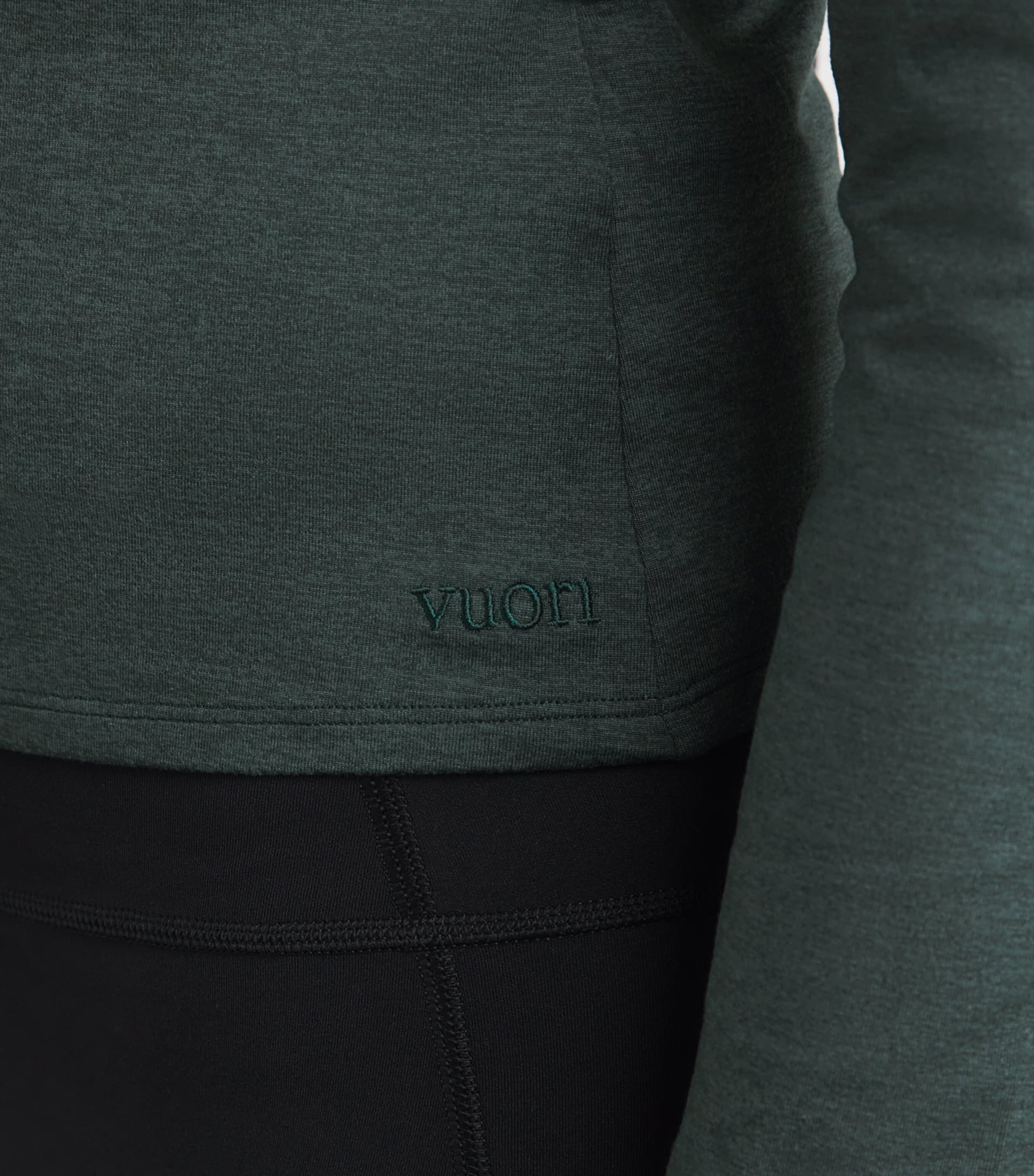 VUORI Womens Halo V-Neck Cardigan Hemlock Heather Image 3