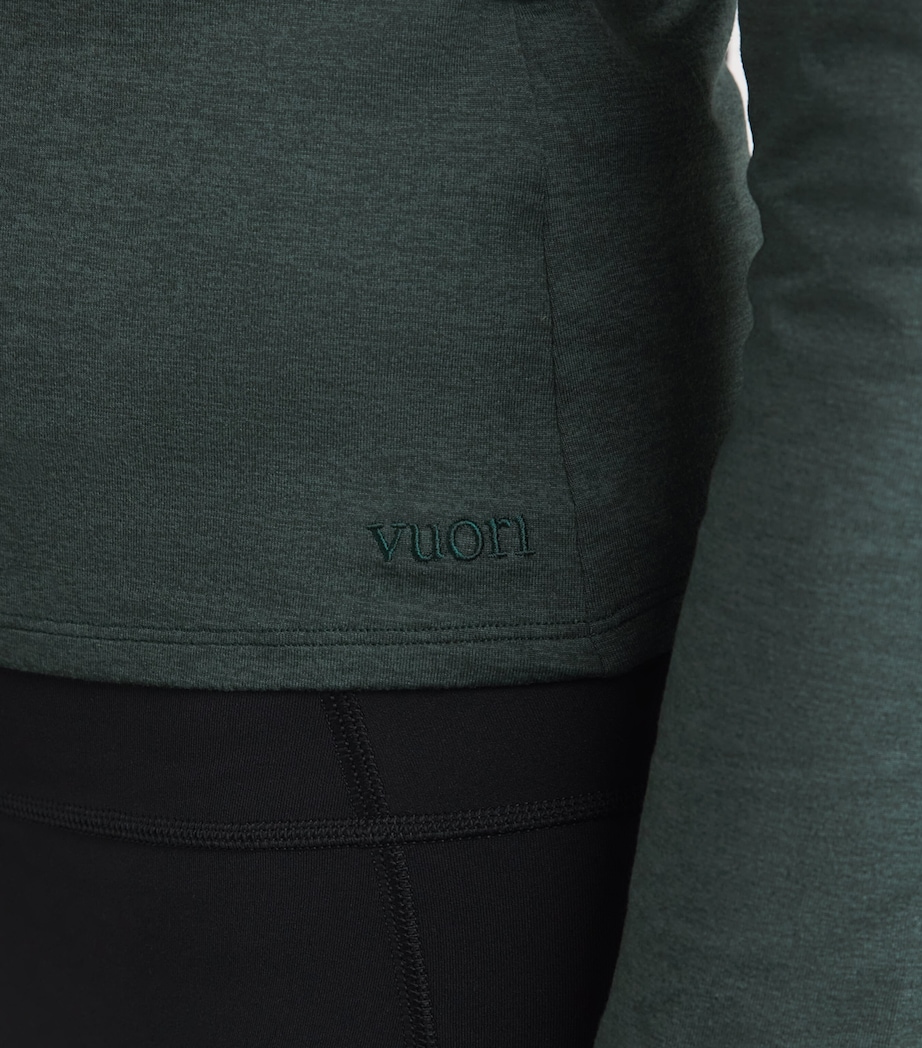 VUORI Womens Halo V-Neck Cardigan Hemlock Heather Image 3