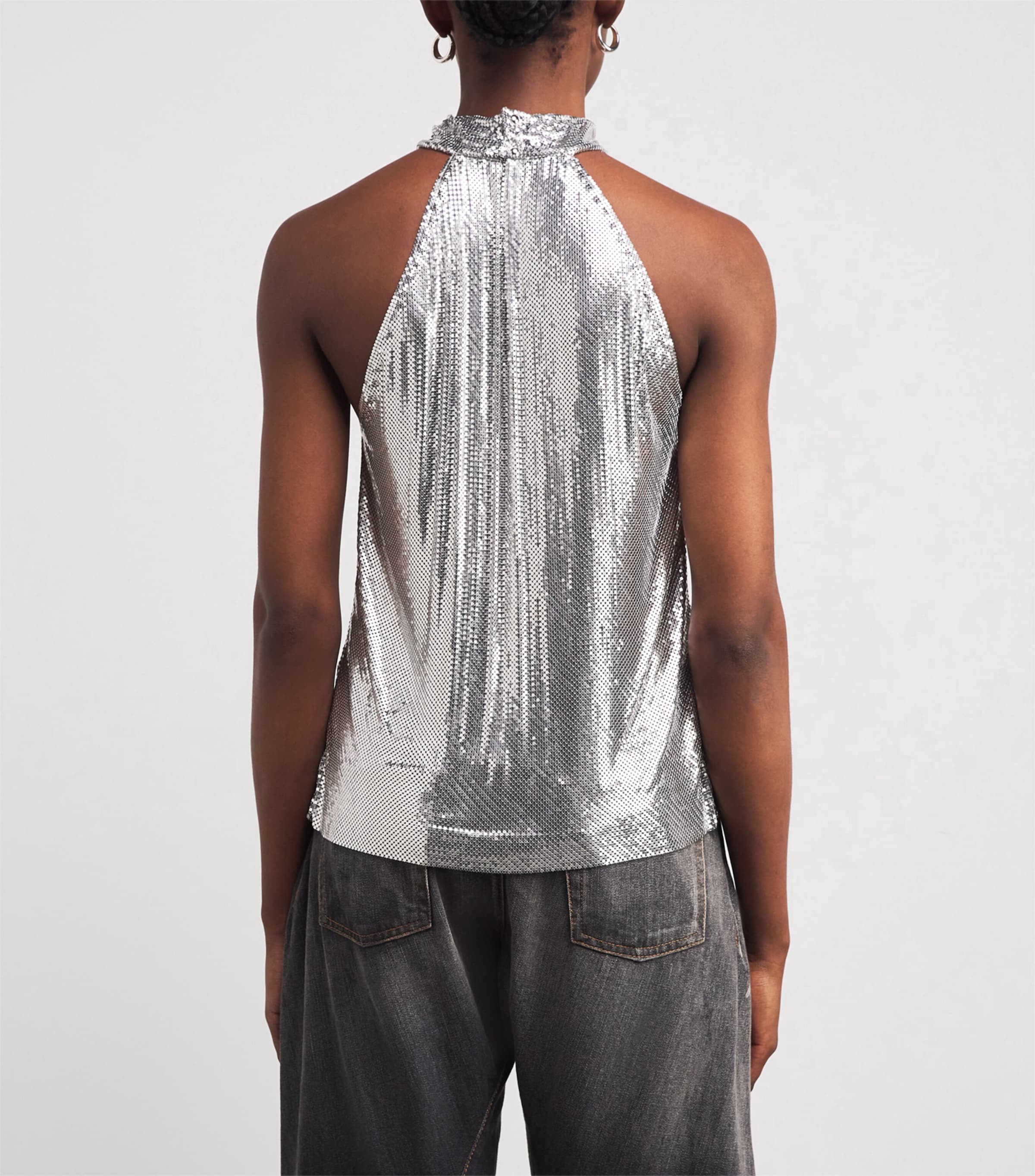 Chainmail Halterneck Top P040 SILVER Image 4