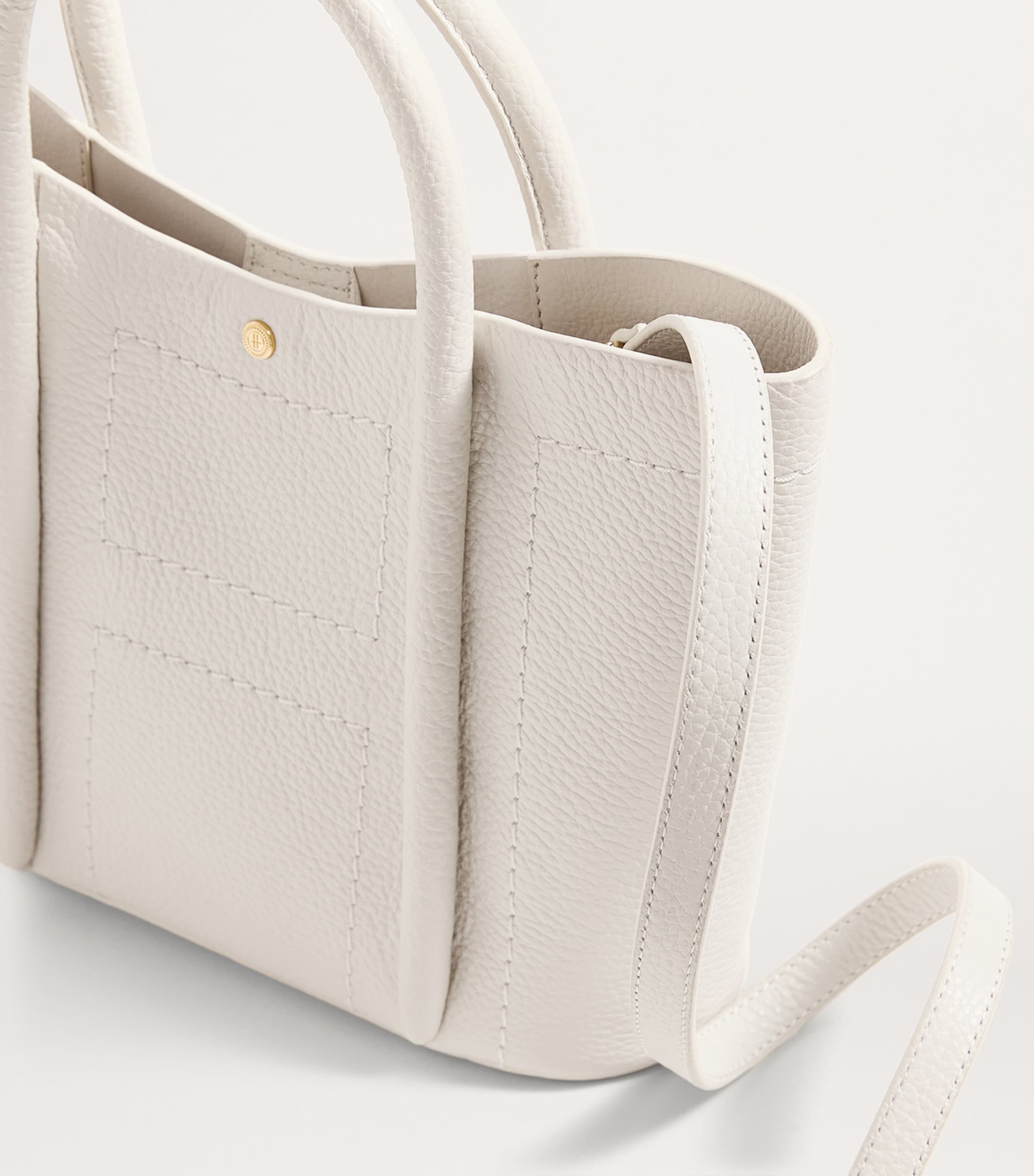 Harrods Grab Leather Rope Tote Bag Birch Image 4