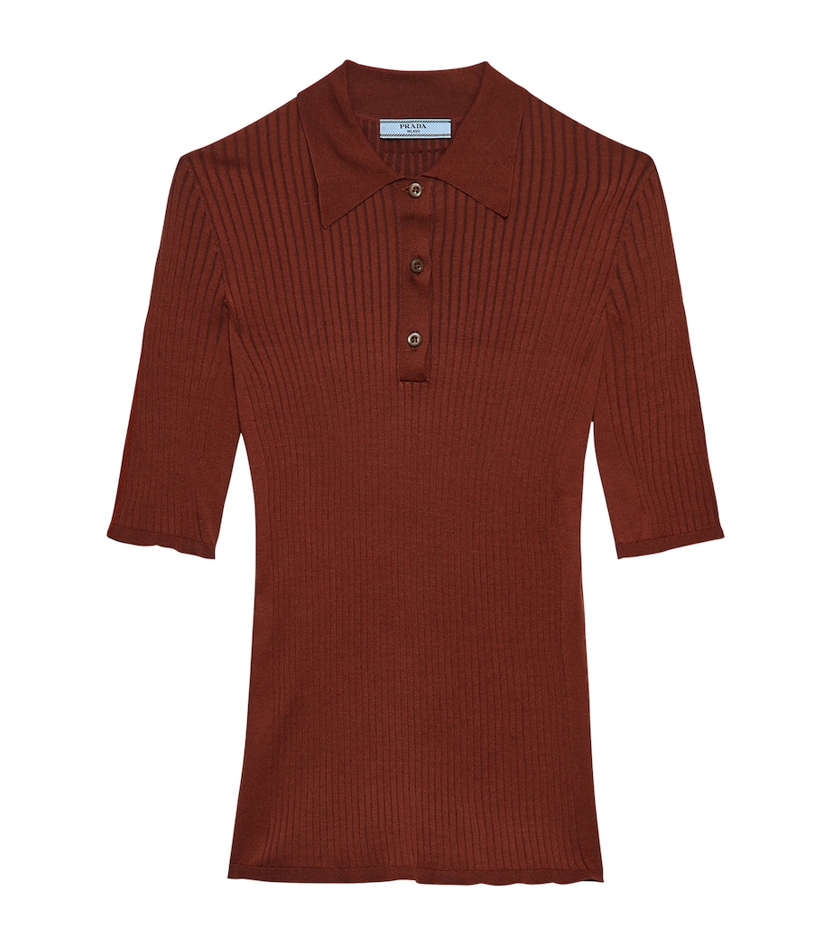 Cotton-Blend Polo Sweater F0033 Image 1