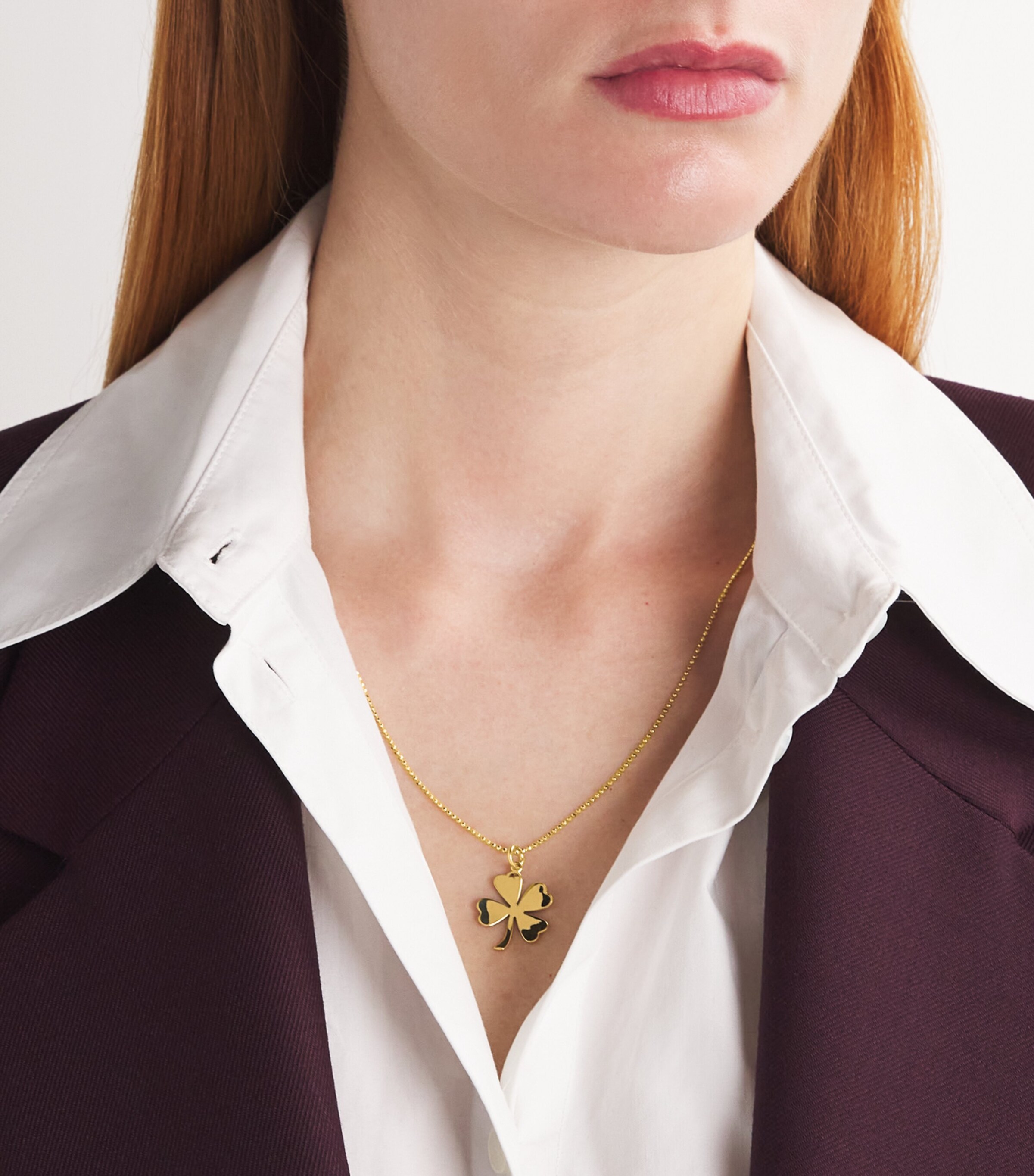 Yellow Gold Edith Clover Necklace YELLOW GOLD Image 2