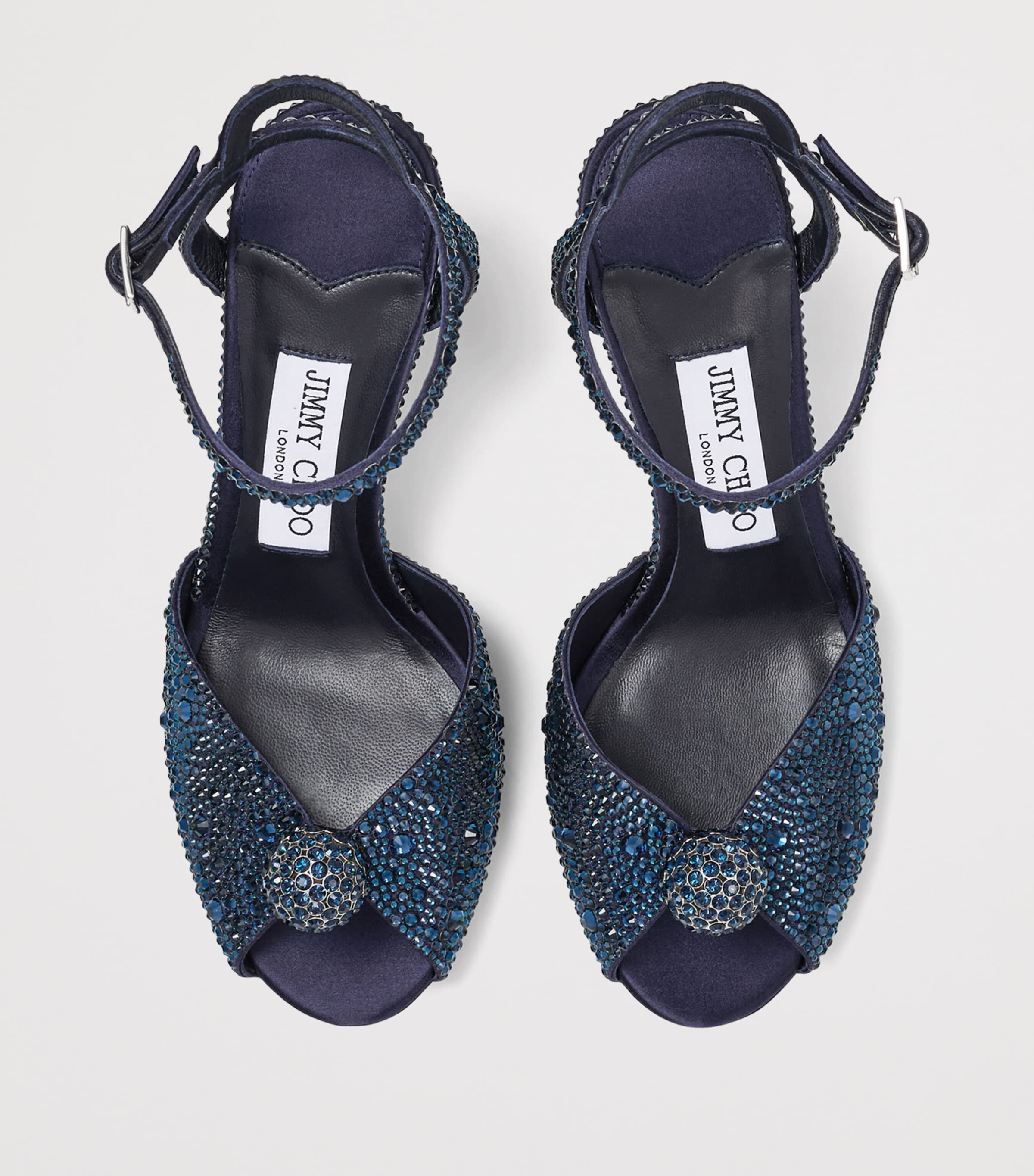 Jimmy Choo Sacora 85 Embellished Heeled Sandals Marine/marine Image 4
