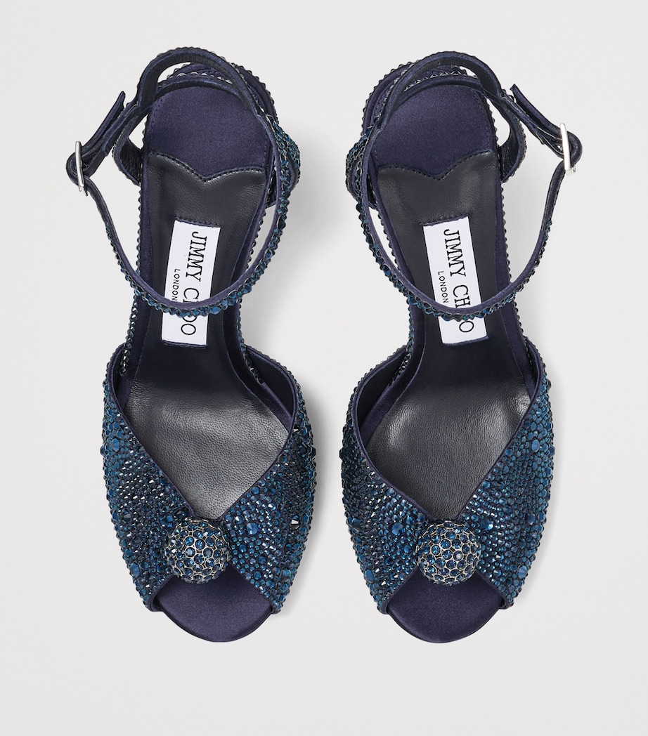 Jimmy Choo Sacora 85 Embellished Heeled Sandals Marine/marine Image 4