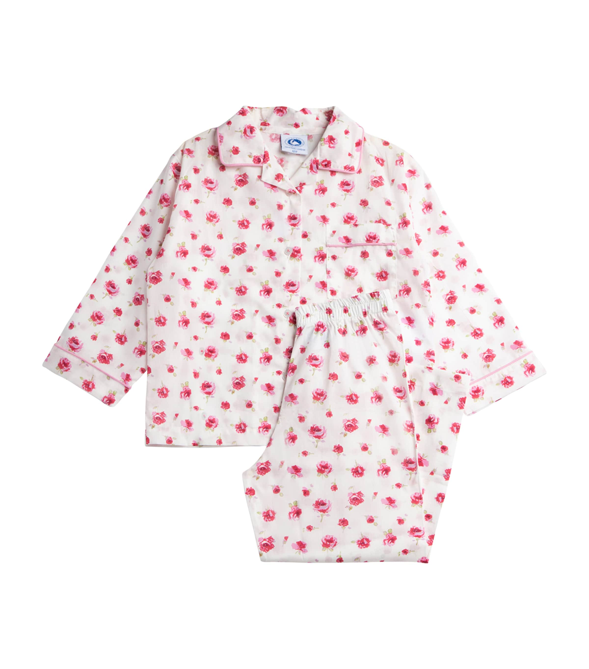 Shop Trotters Cotton Rosa Print Pyjamas In Pink