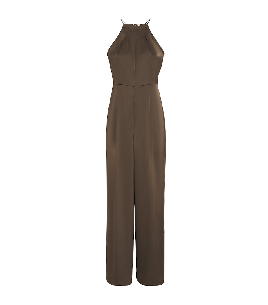 Satin Halterneck Jumpsuit COFFEE Image 1