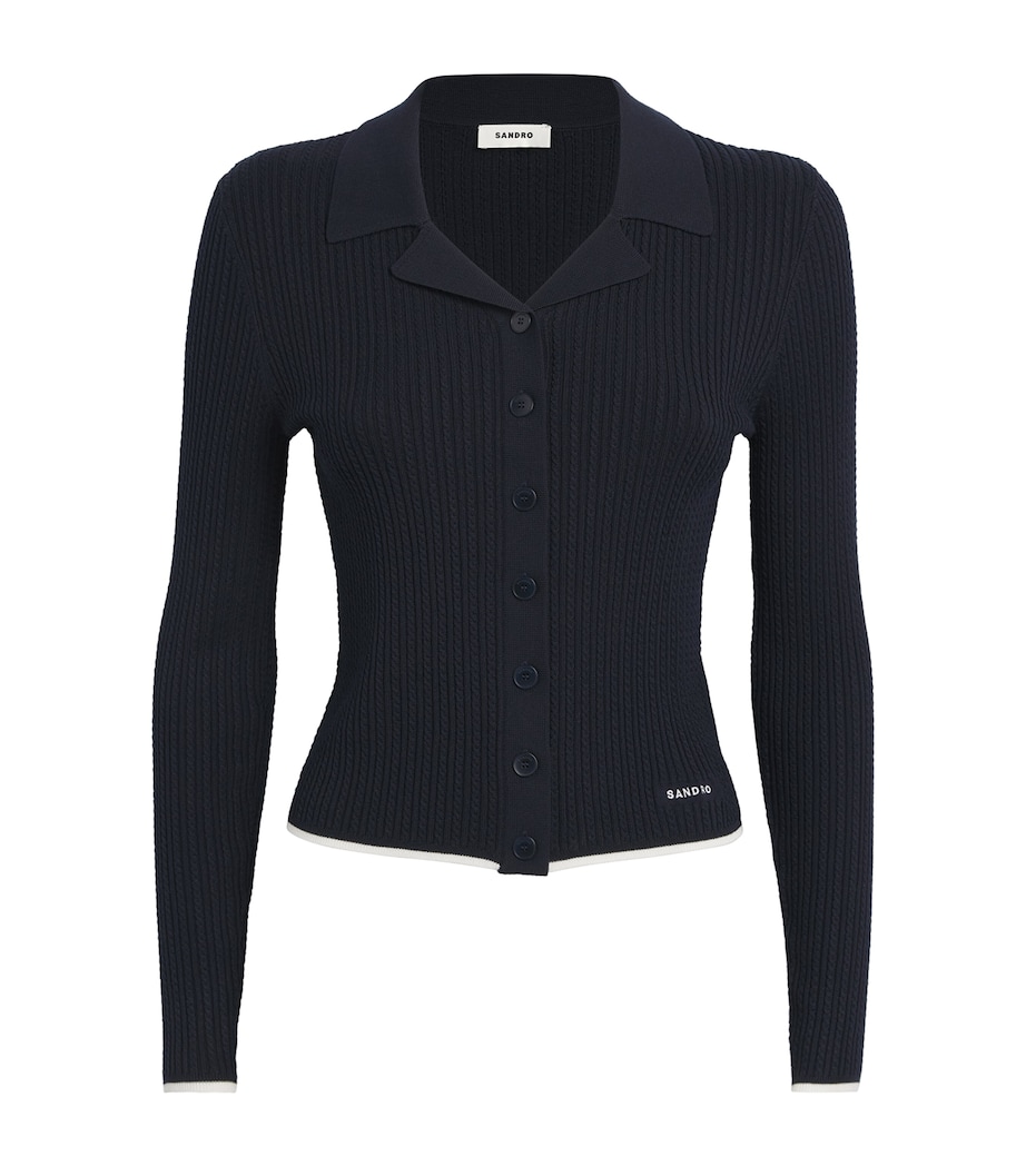 Cable-Knit Cardigan NAVY BLUE Image 1