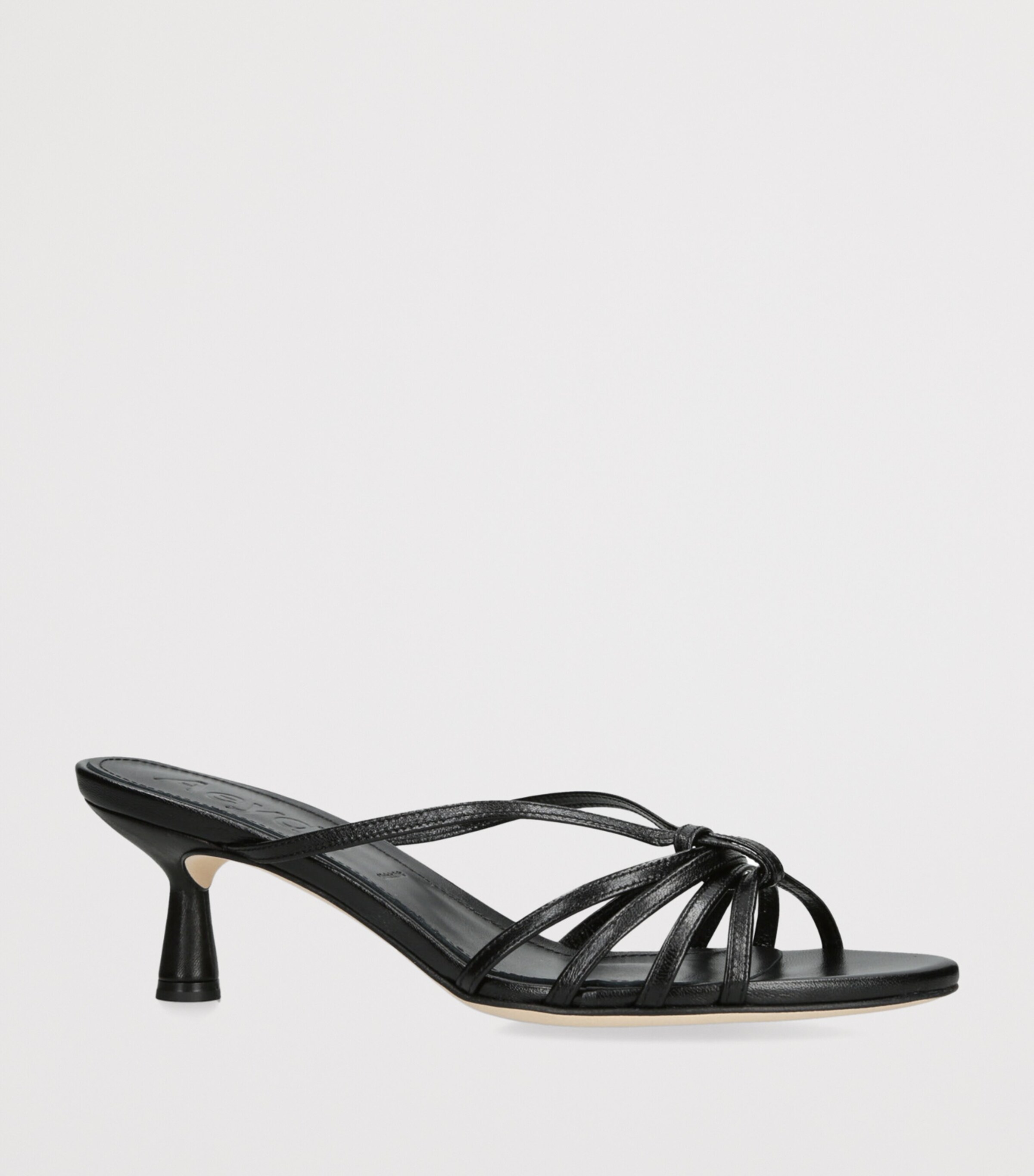 Leather Abby Heeled Sandals 55 BLACK Image 3