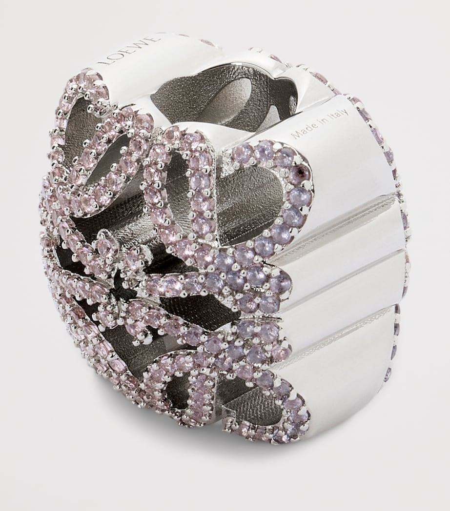 LOEWE Embellished Bombe Anagram Dice Charm Silver/pink Image 2