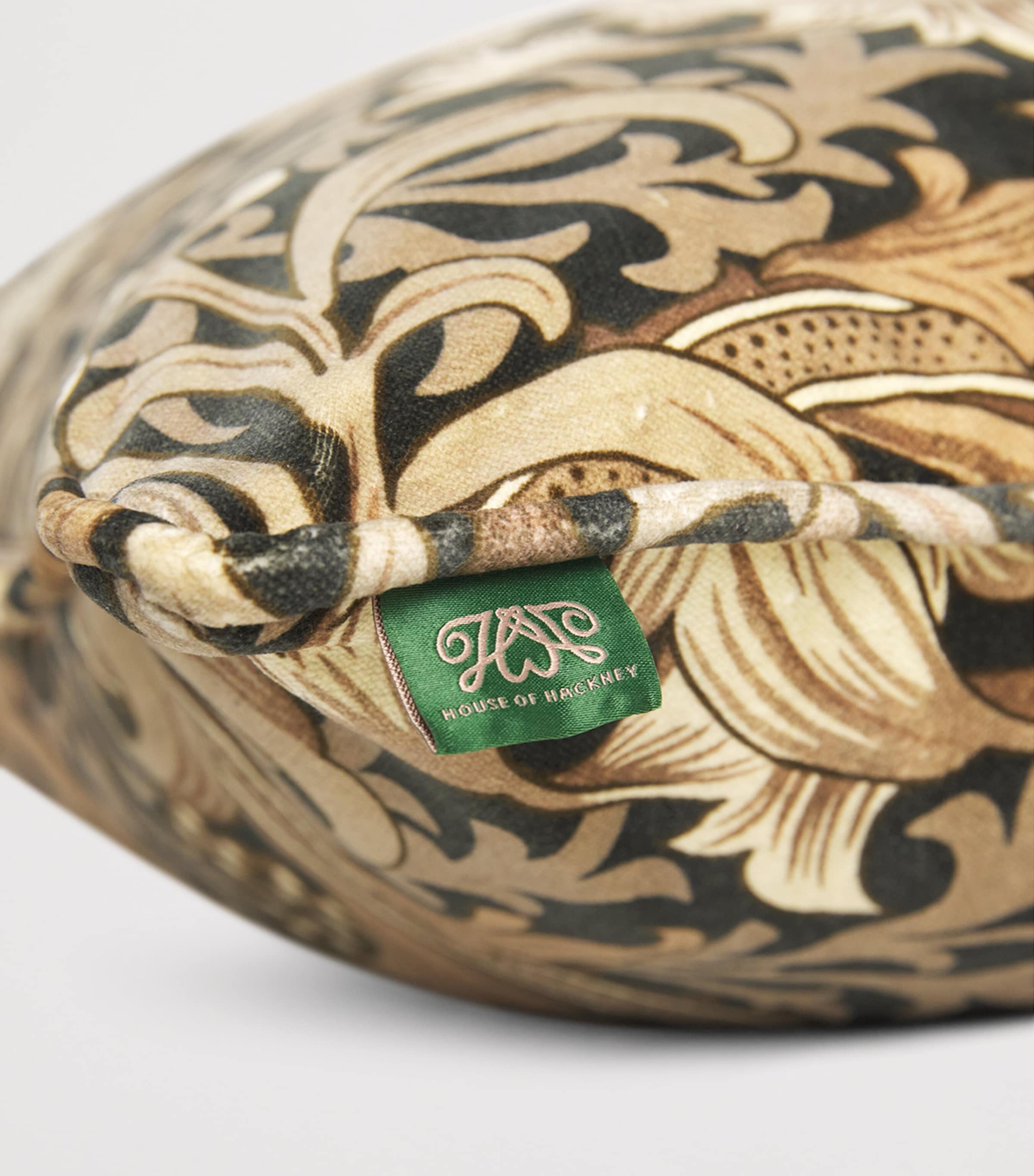 Velvet Golden Lily Cushion (40cm x 40cm) BLACK Image 3