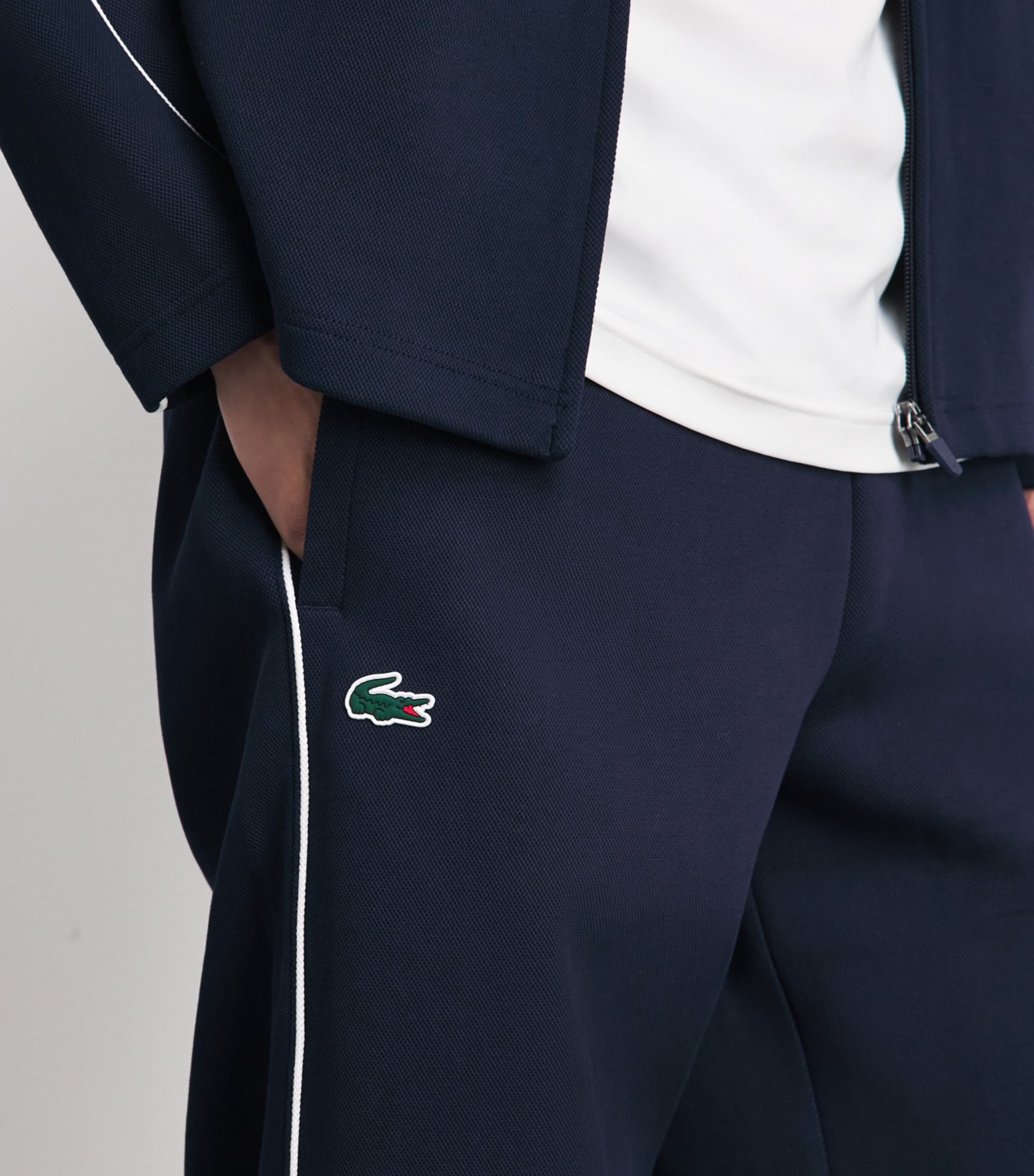 Lacoste Mens Tennis Heritage Sweatpants Navy Blue/flour Image 3